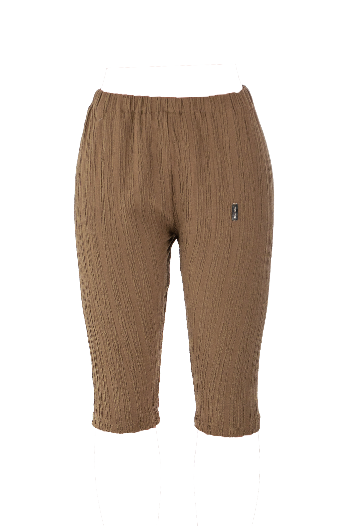 Brown Textured Capri