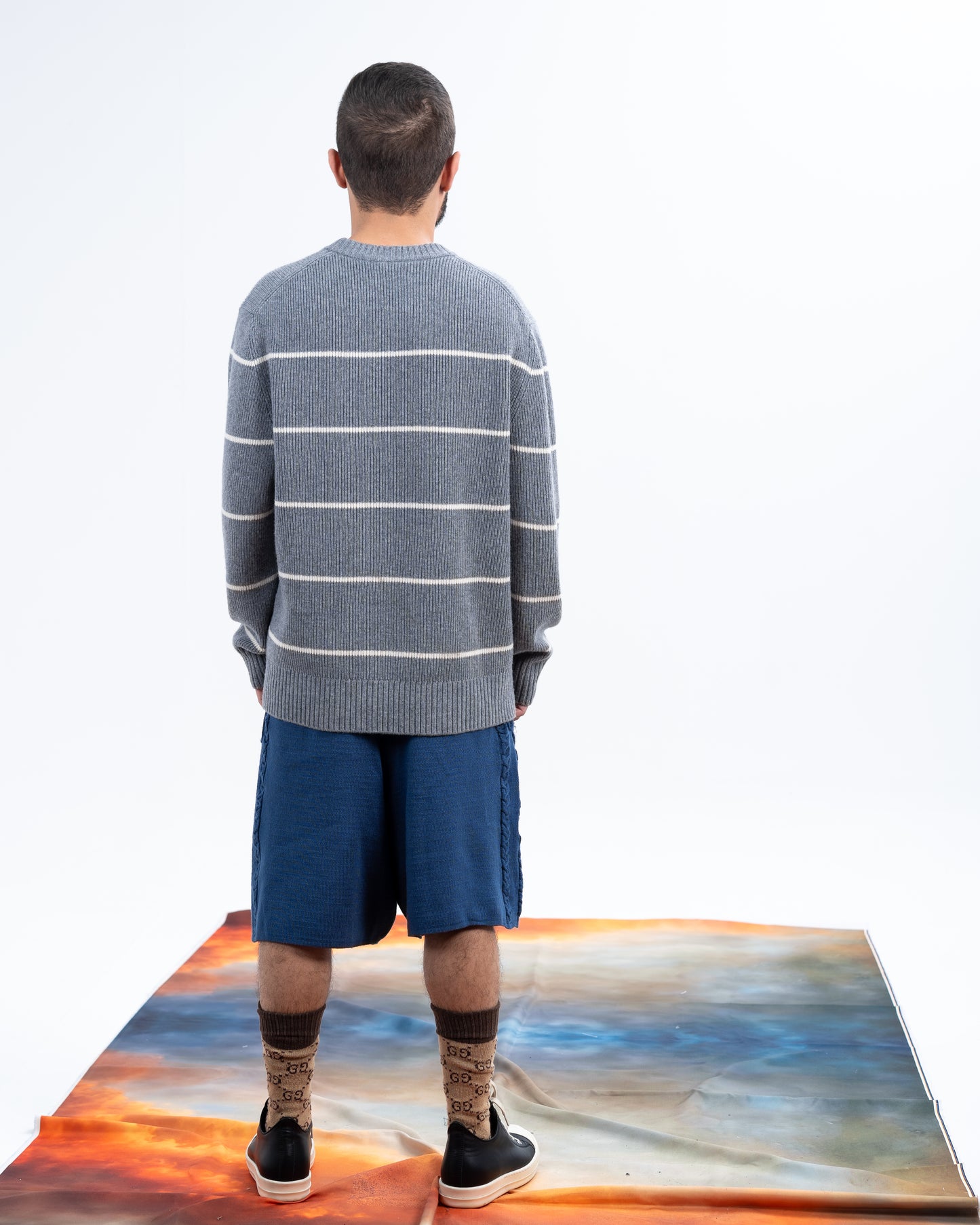 Knitted navy Shorts