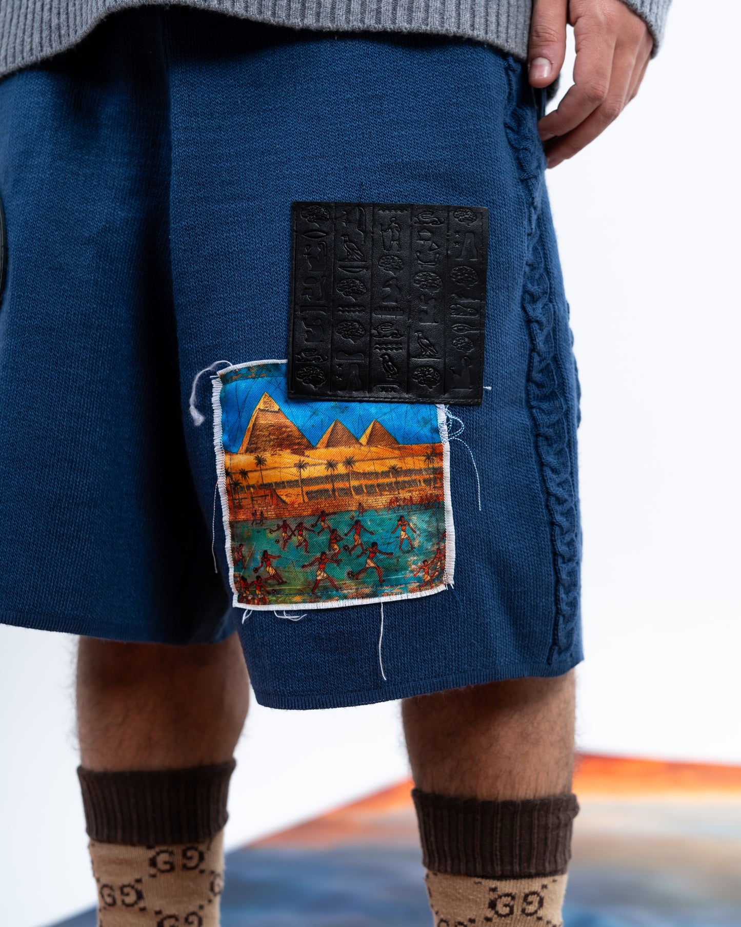 Knitted navy Shorts