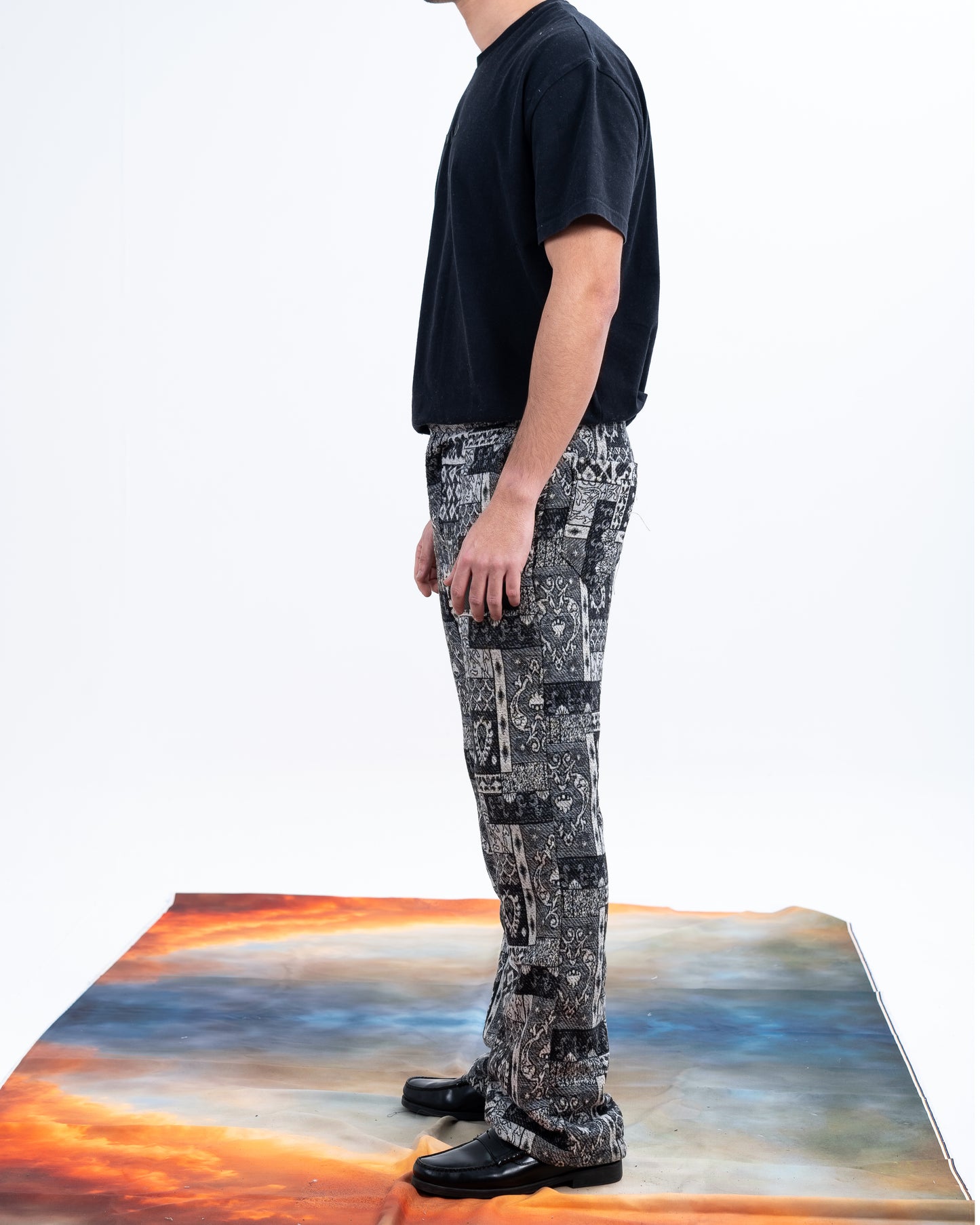 Black Patterned Pants