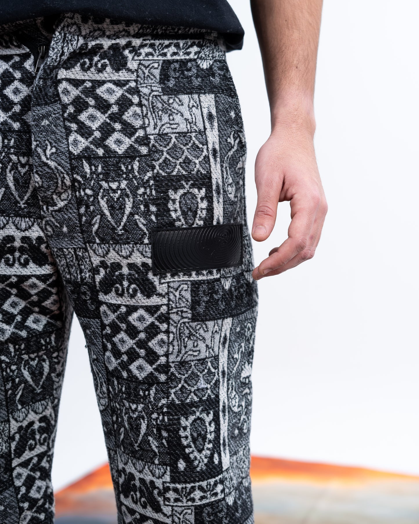 Black Patterned Pants