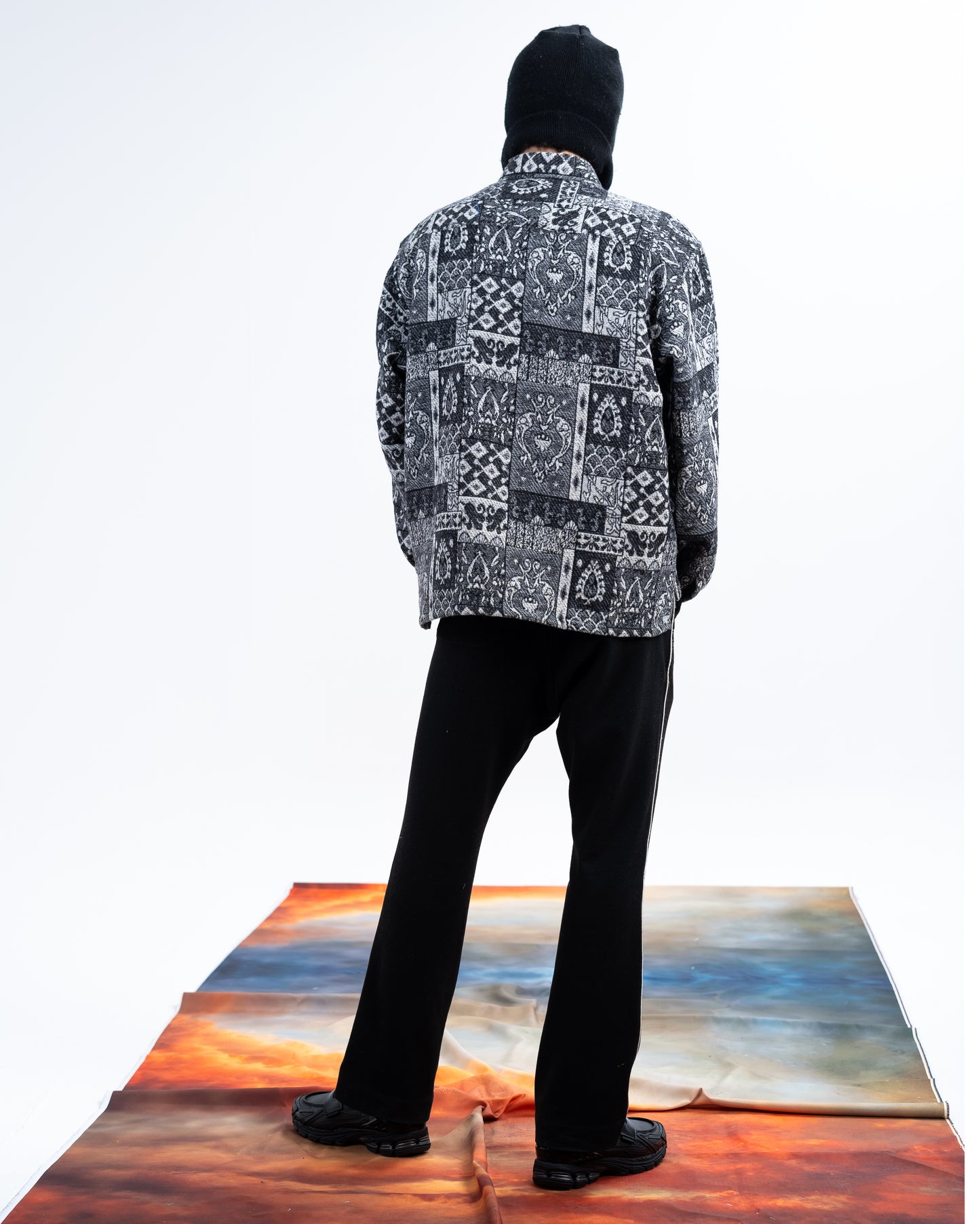 Black/White Patterned Jacquard Shirt