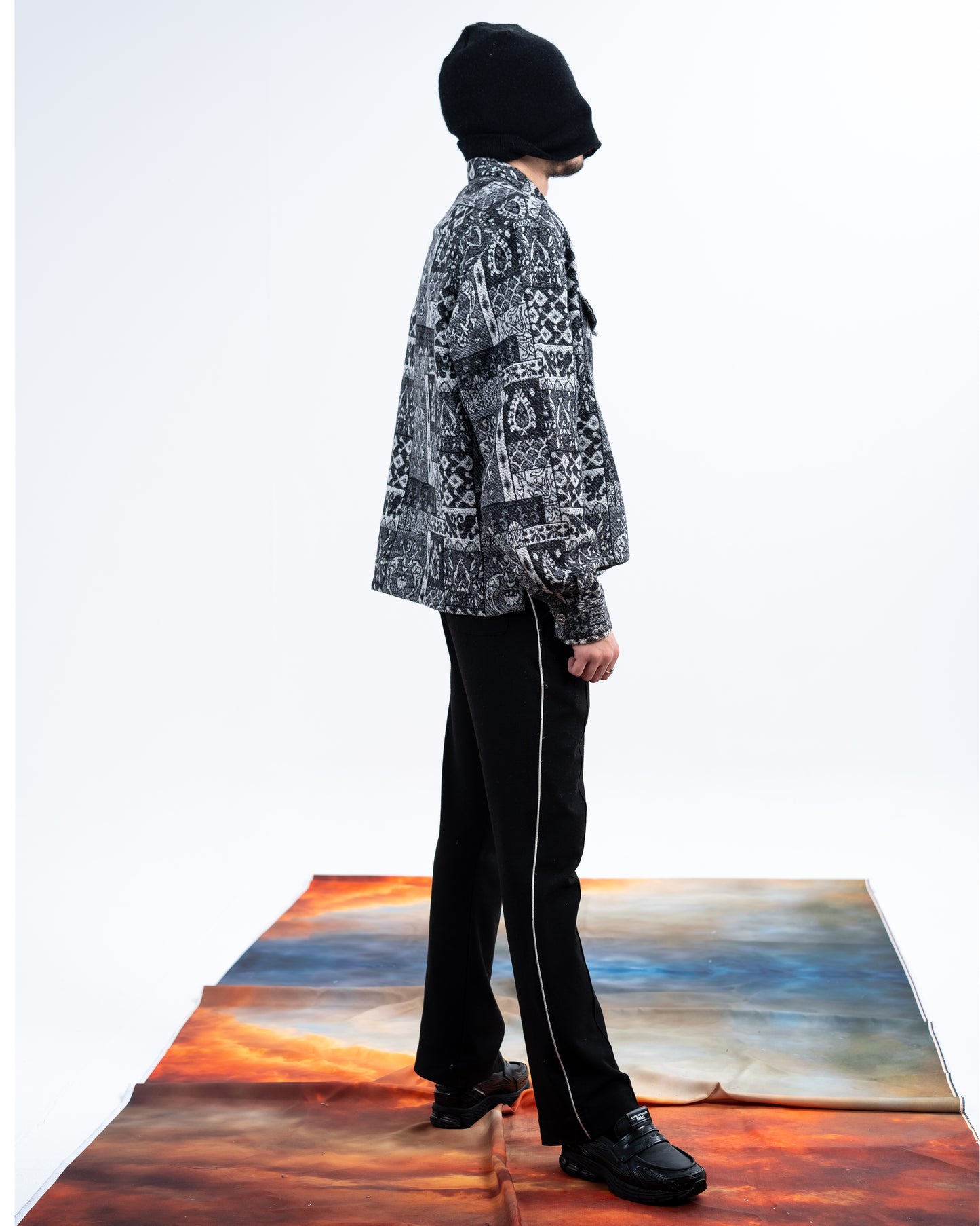 Black/White Patterned Jacquard Shirt