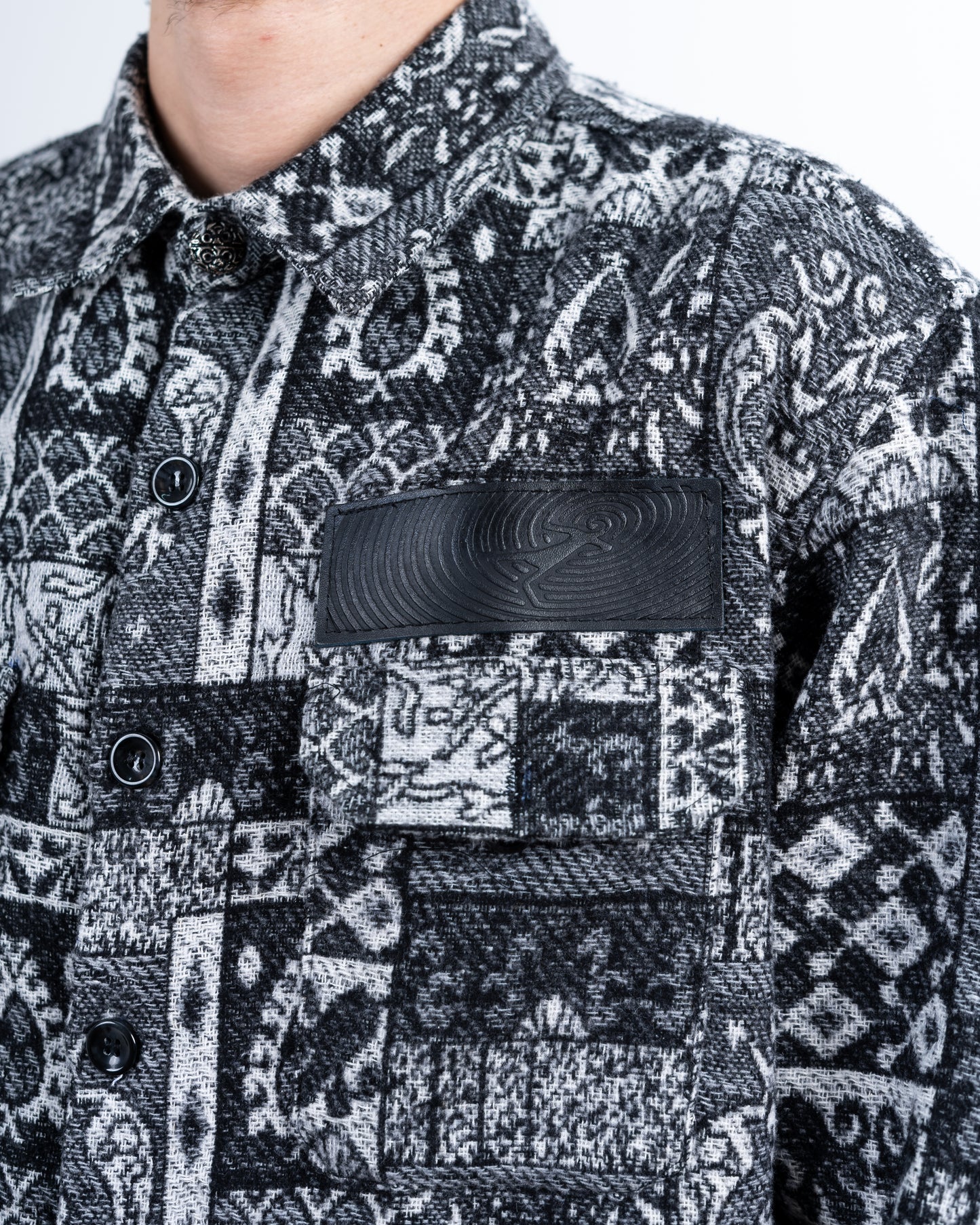 Black/White Patterned Jacquard Shirt