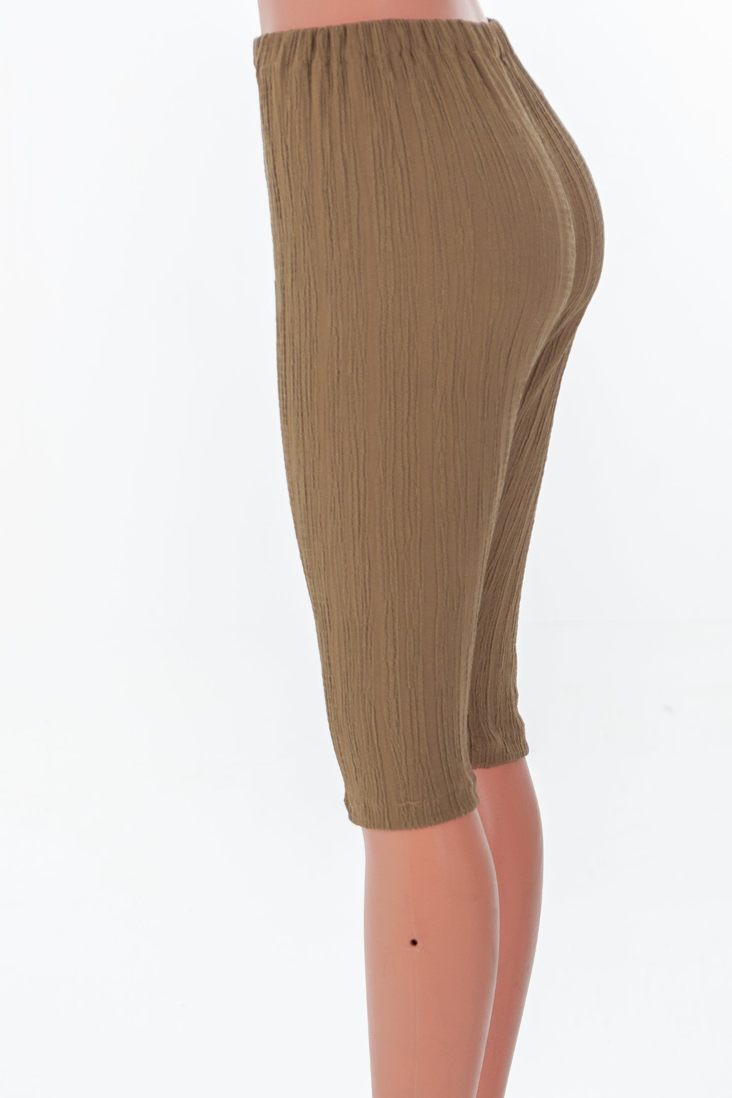Brown Textured Capri