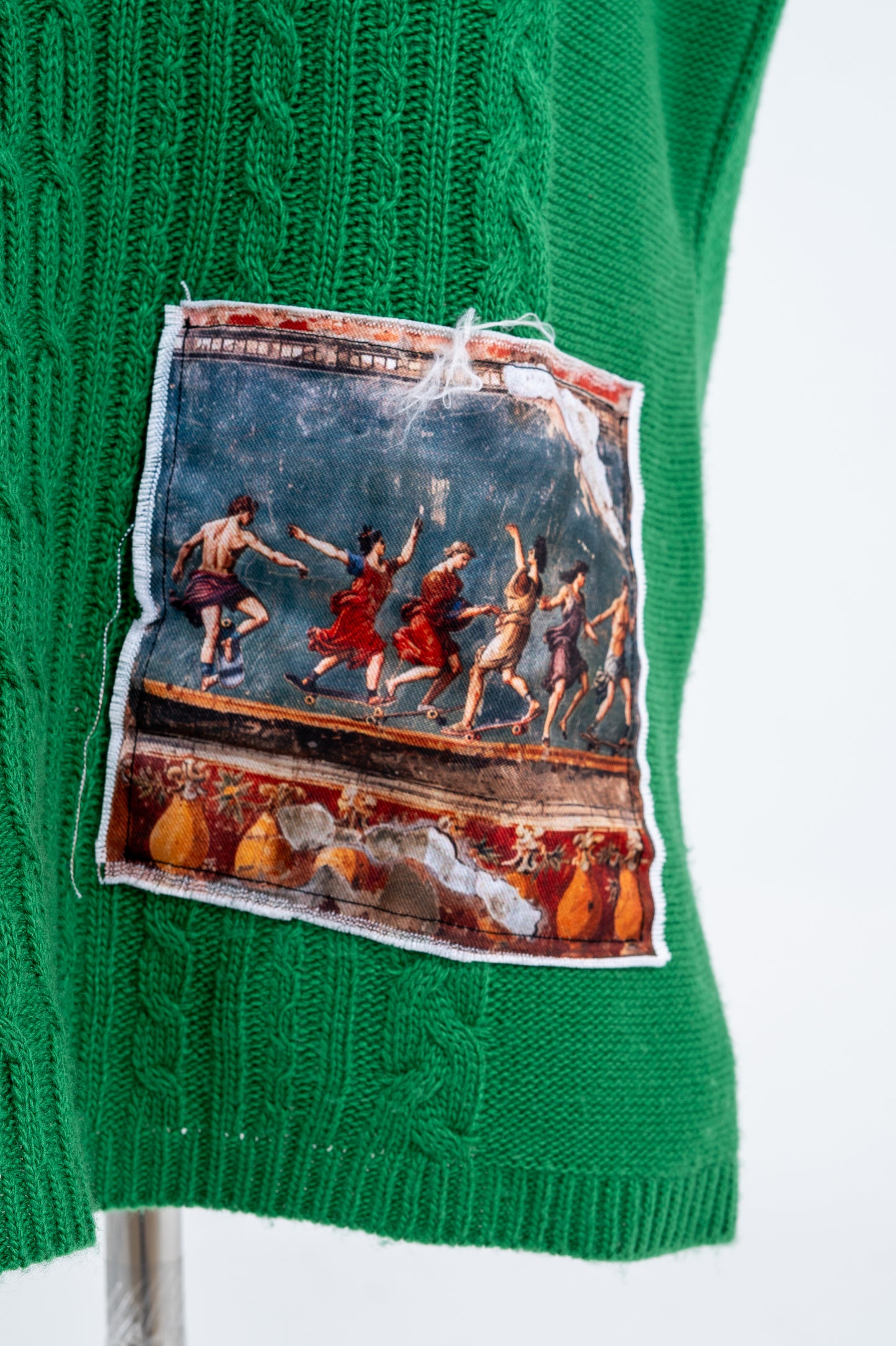 Green Knitted & Jacquard Vest