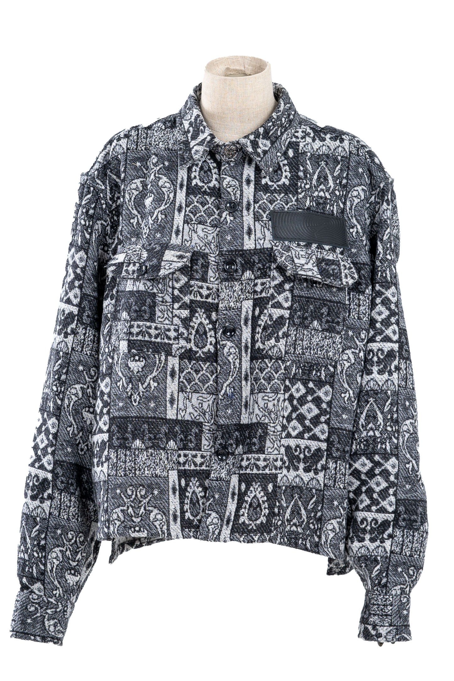 Black/White Patterned Jacquard Shirt