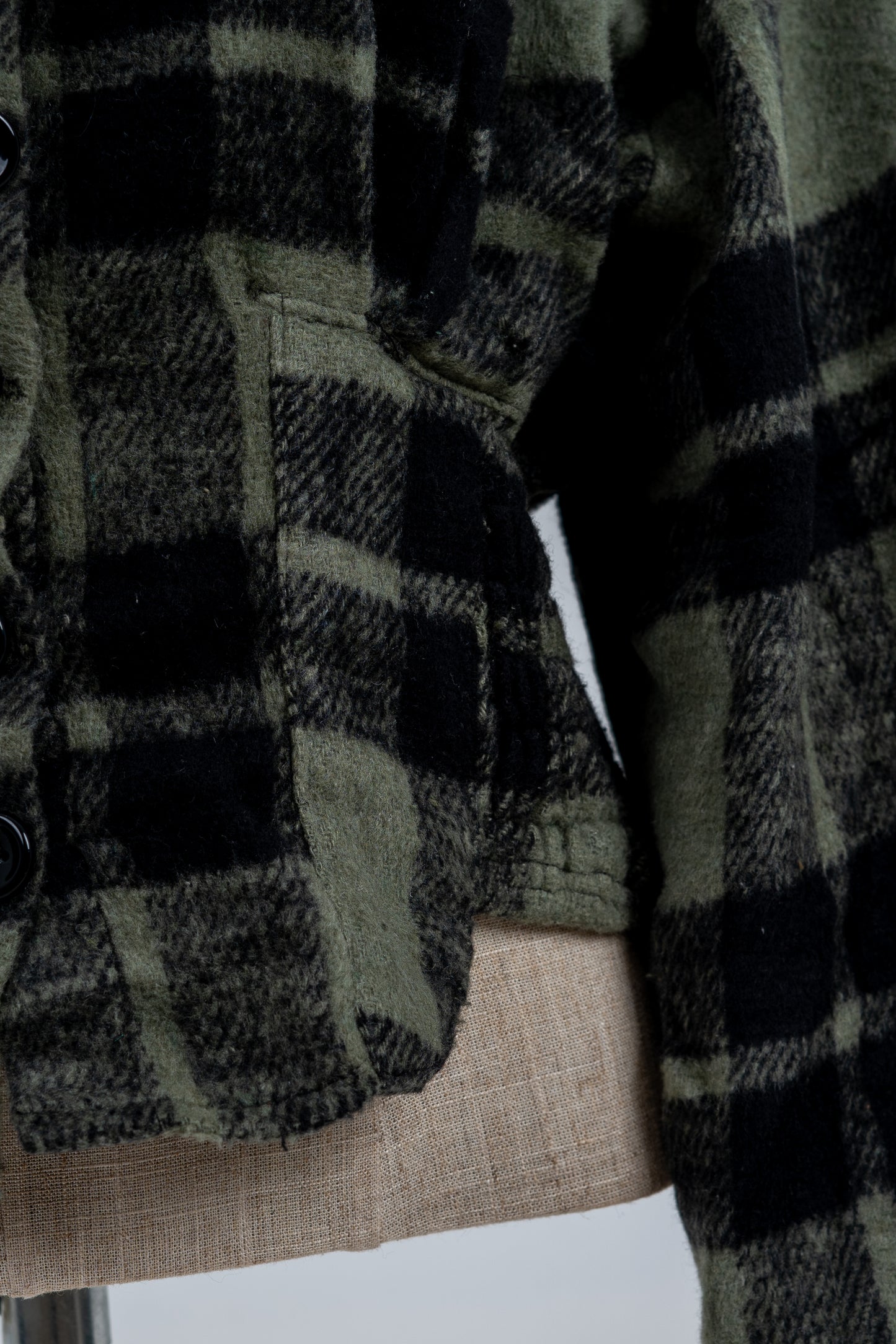 Cropped Green Plaid shirt