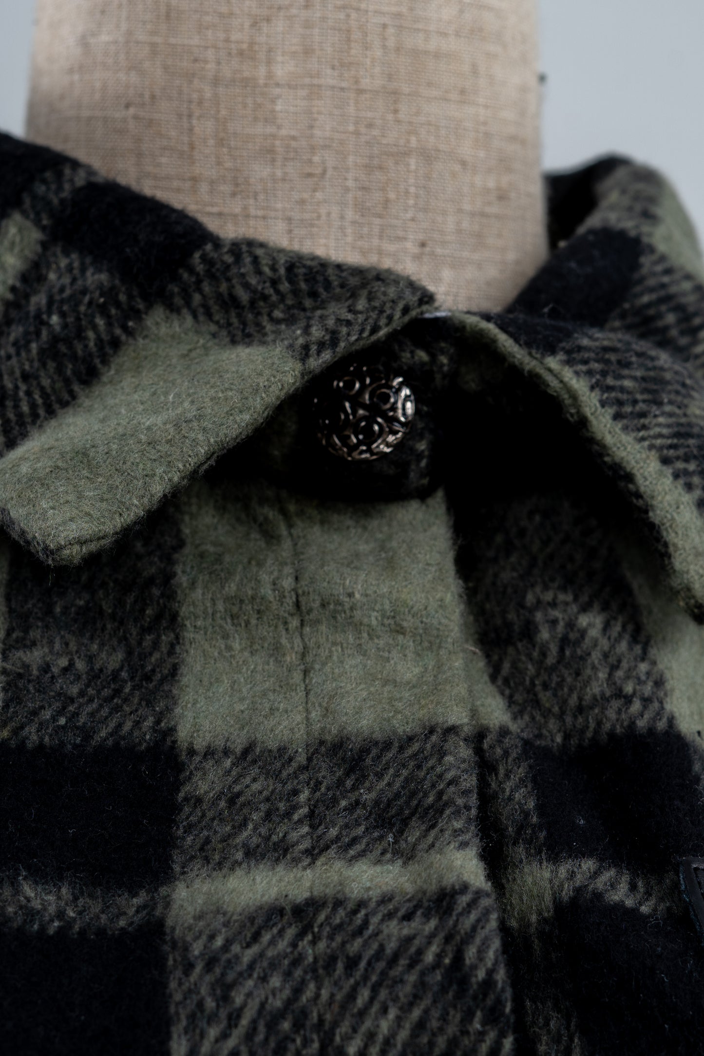 Cropped Green Plaid shirt