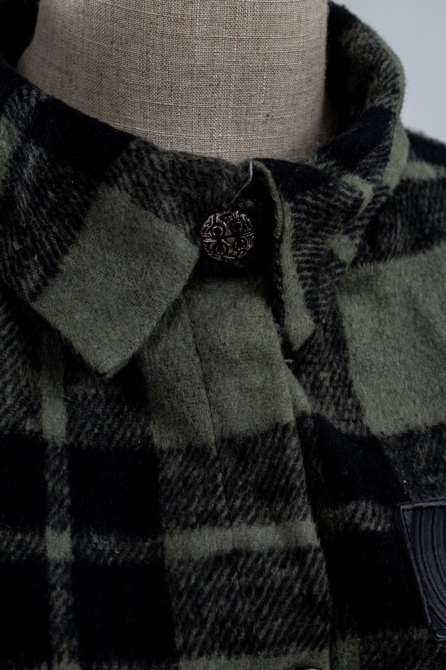 Cropped Green Plaid shirt