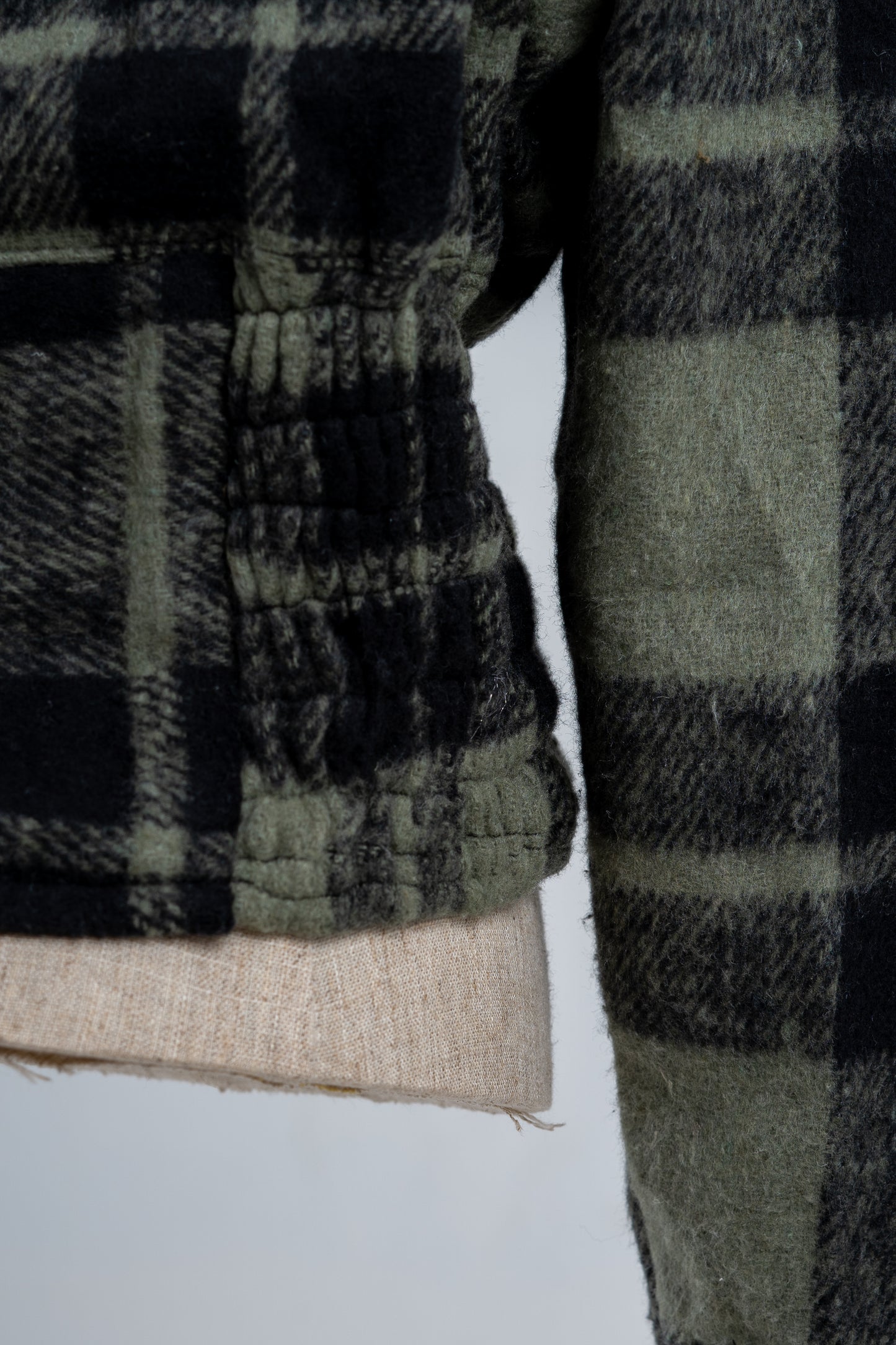 Cropped Green Plaid shirt