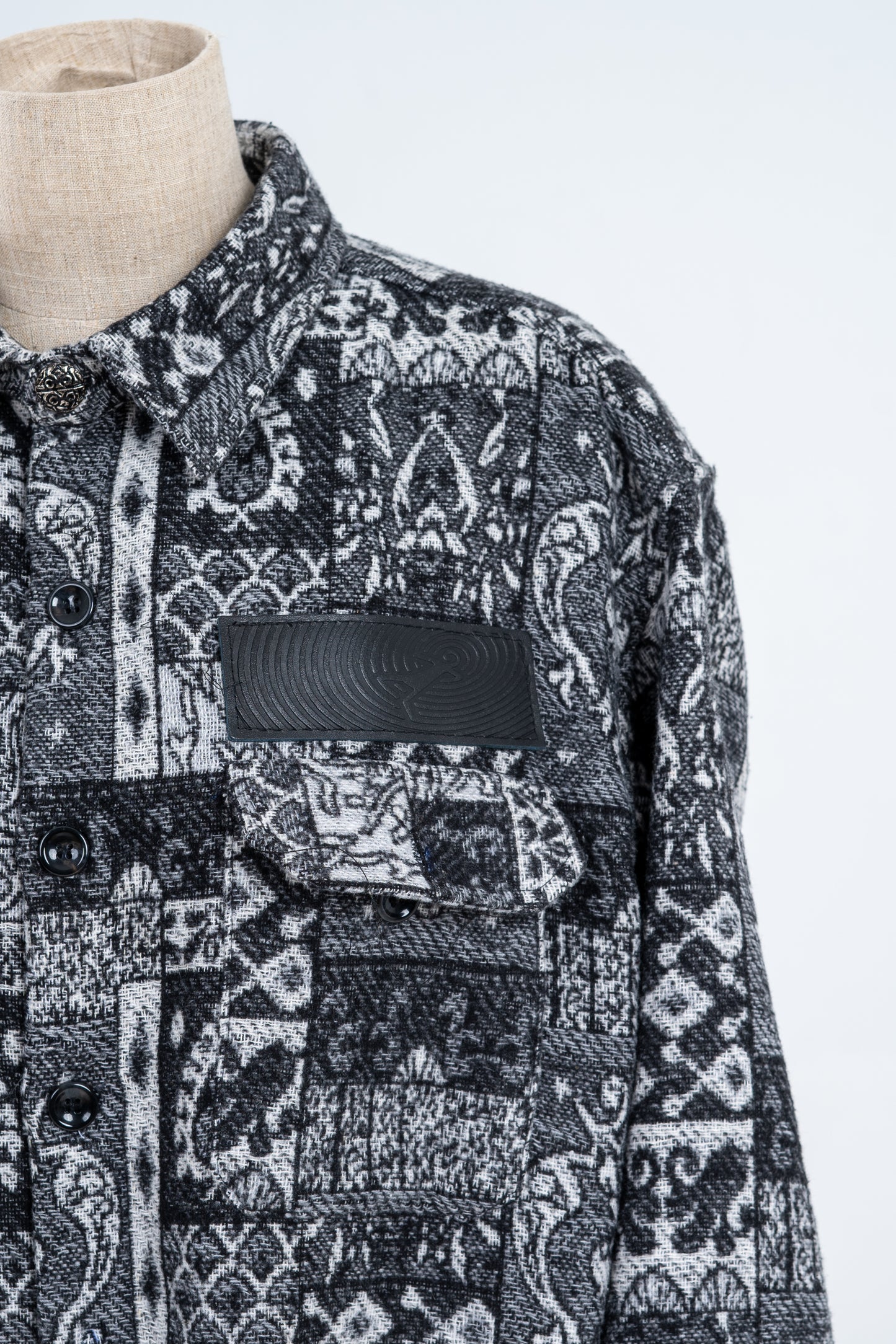 Black/White Patterned Jacquard Shirt