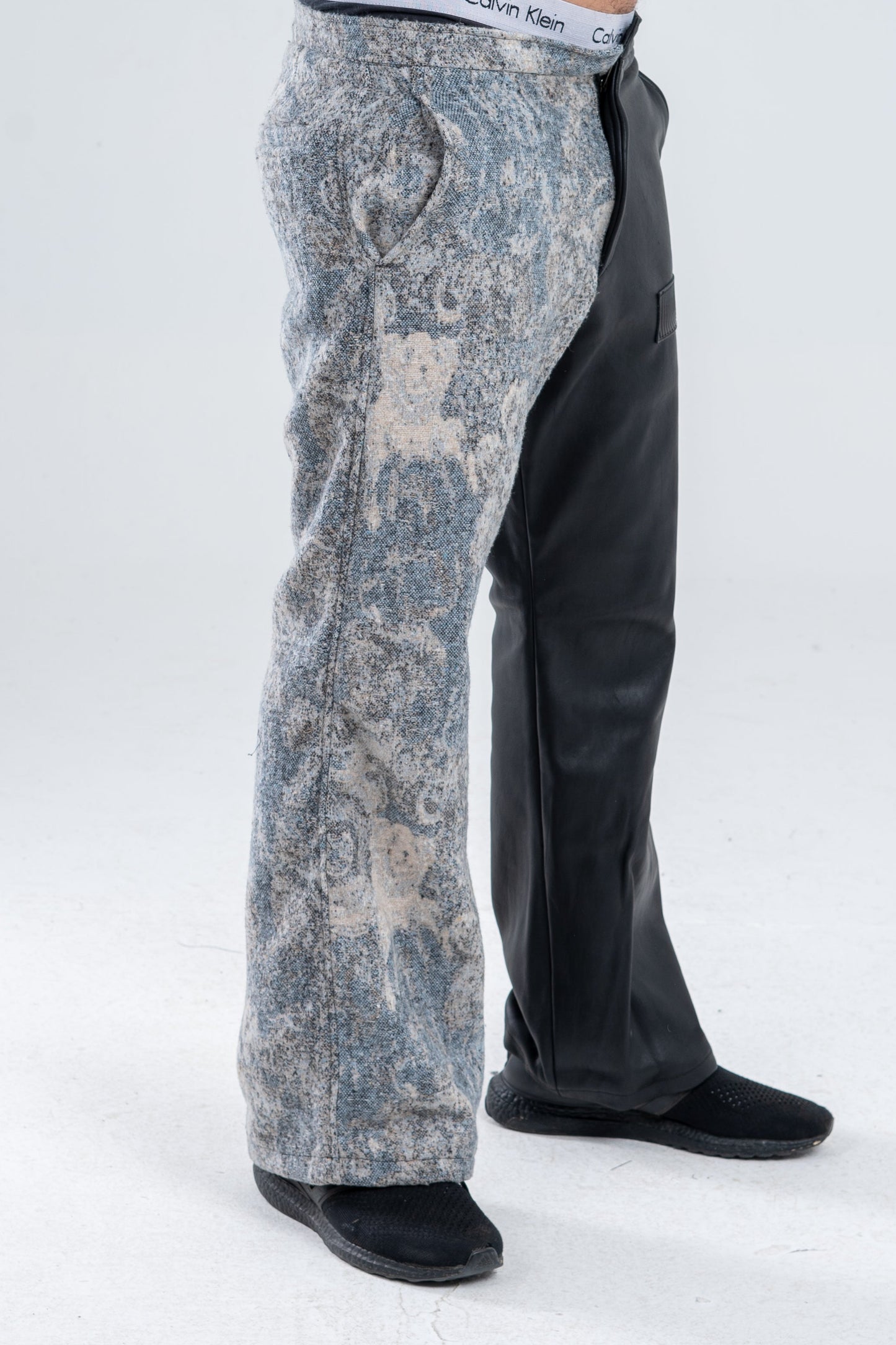 Genuine leather and Alexandra Jacquard Pants
