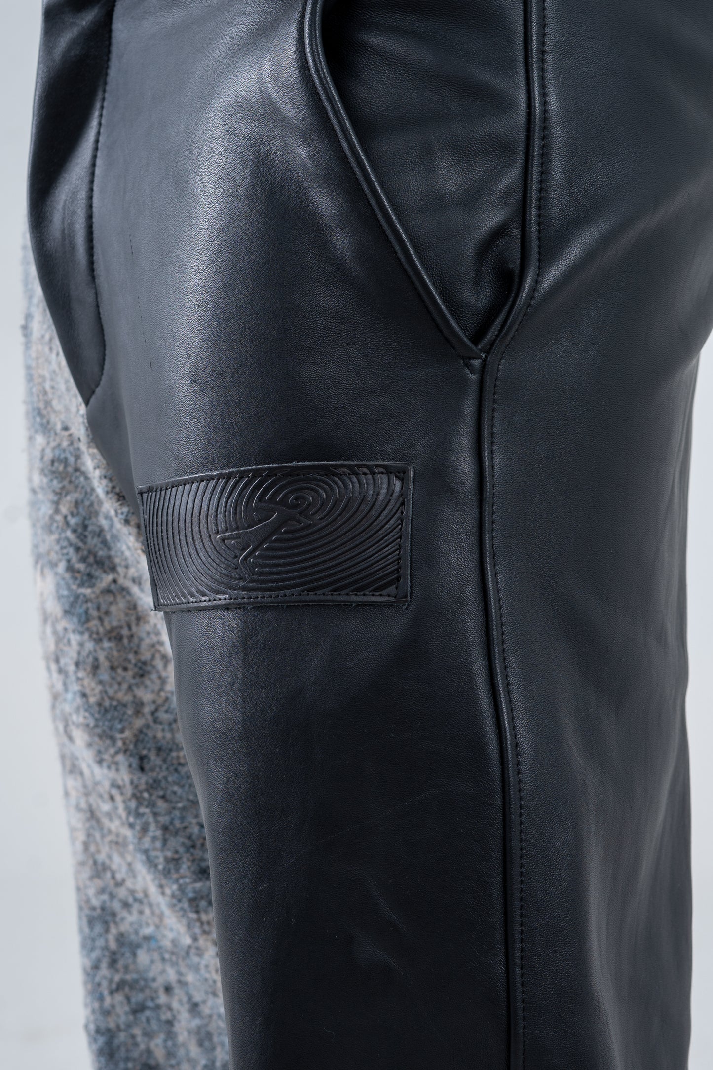 Genuine leather and Alexandra Jacquard Pants