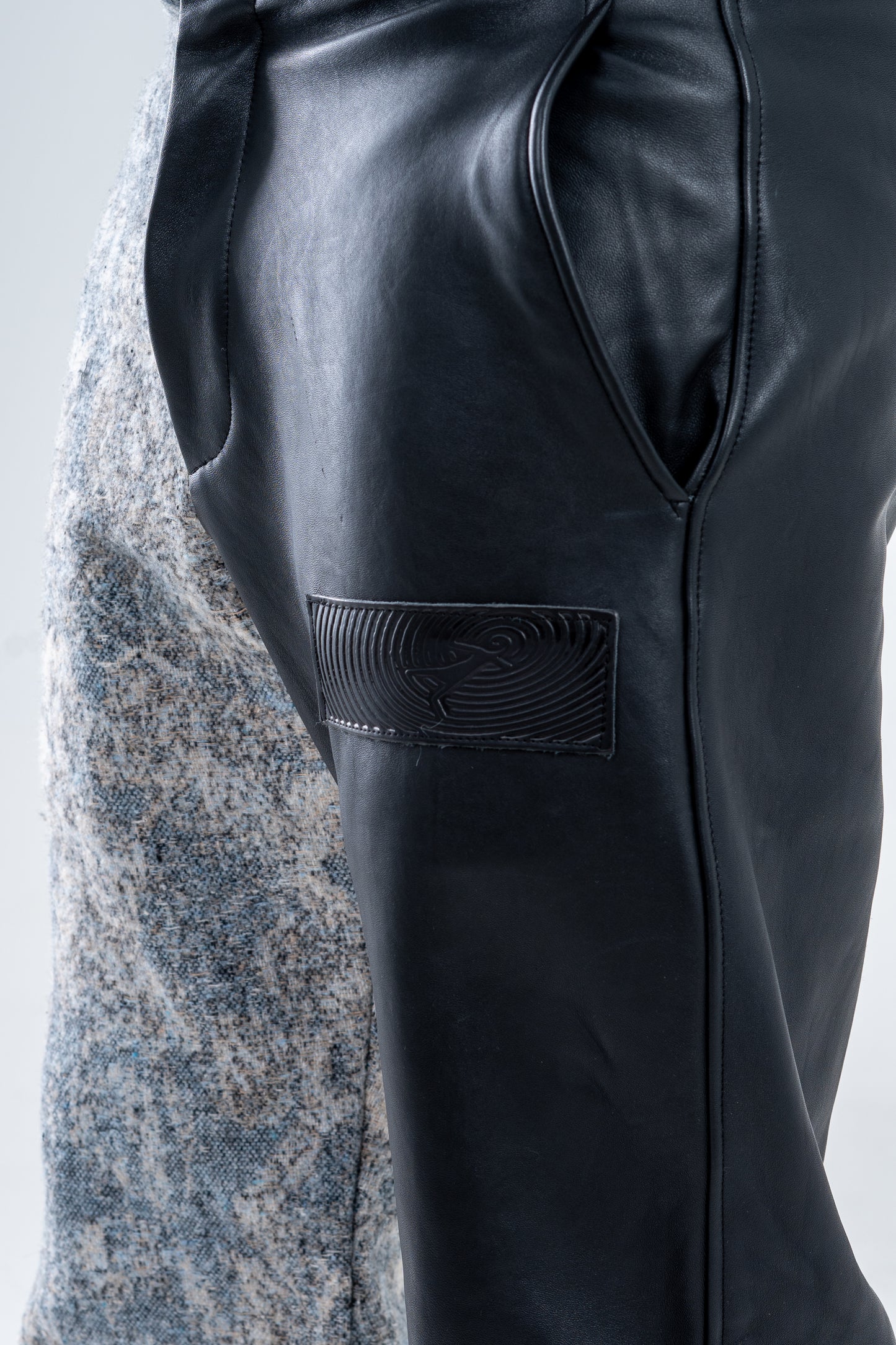 Genuine leather and Alexandra Jacquard Pants
