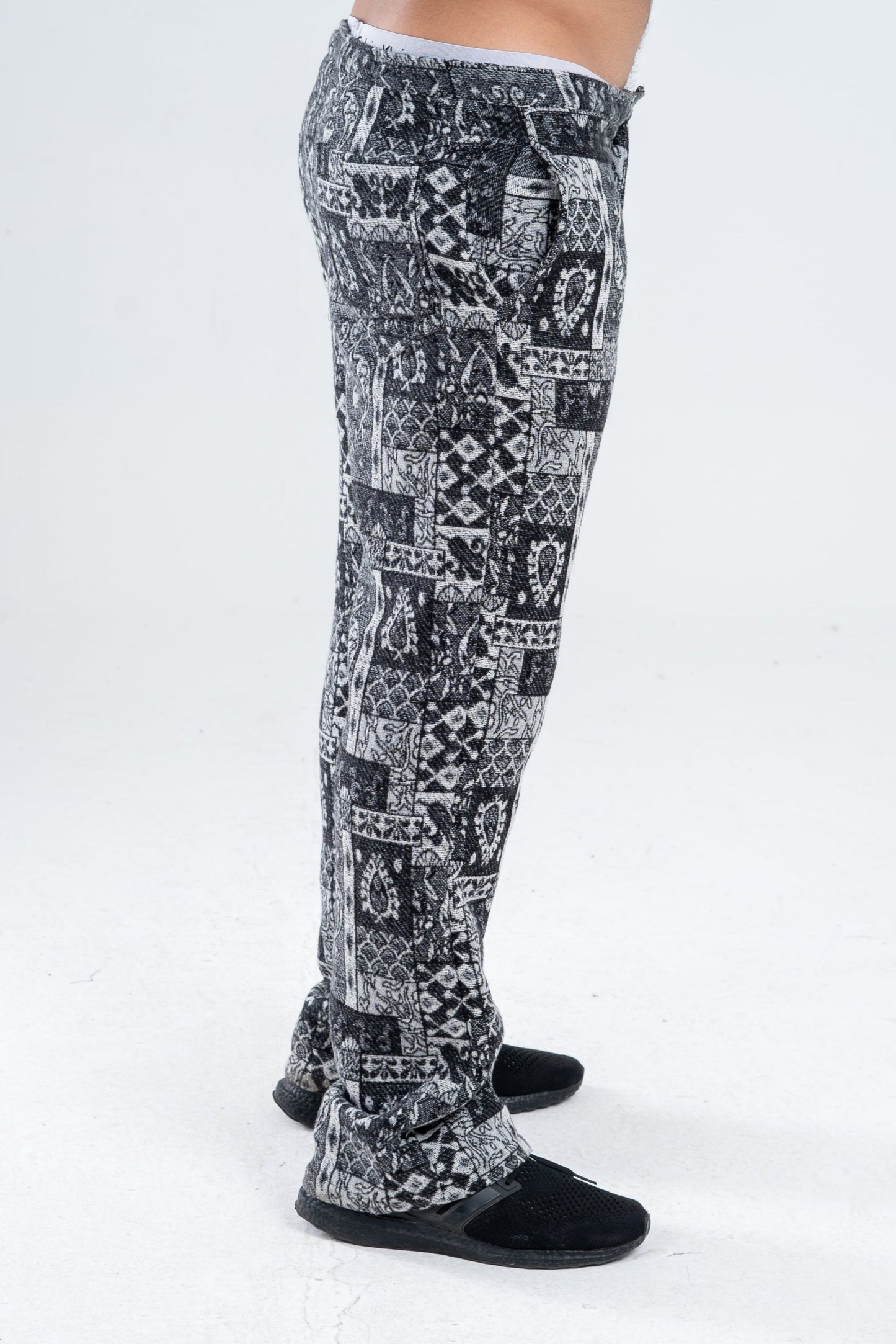 Black Patterned Pants