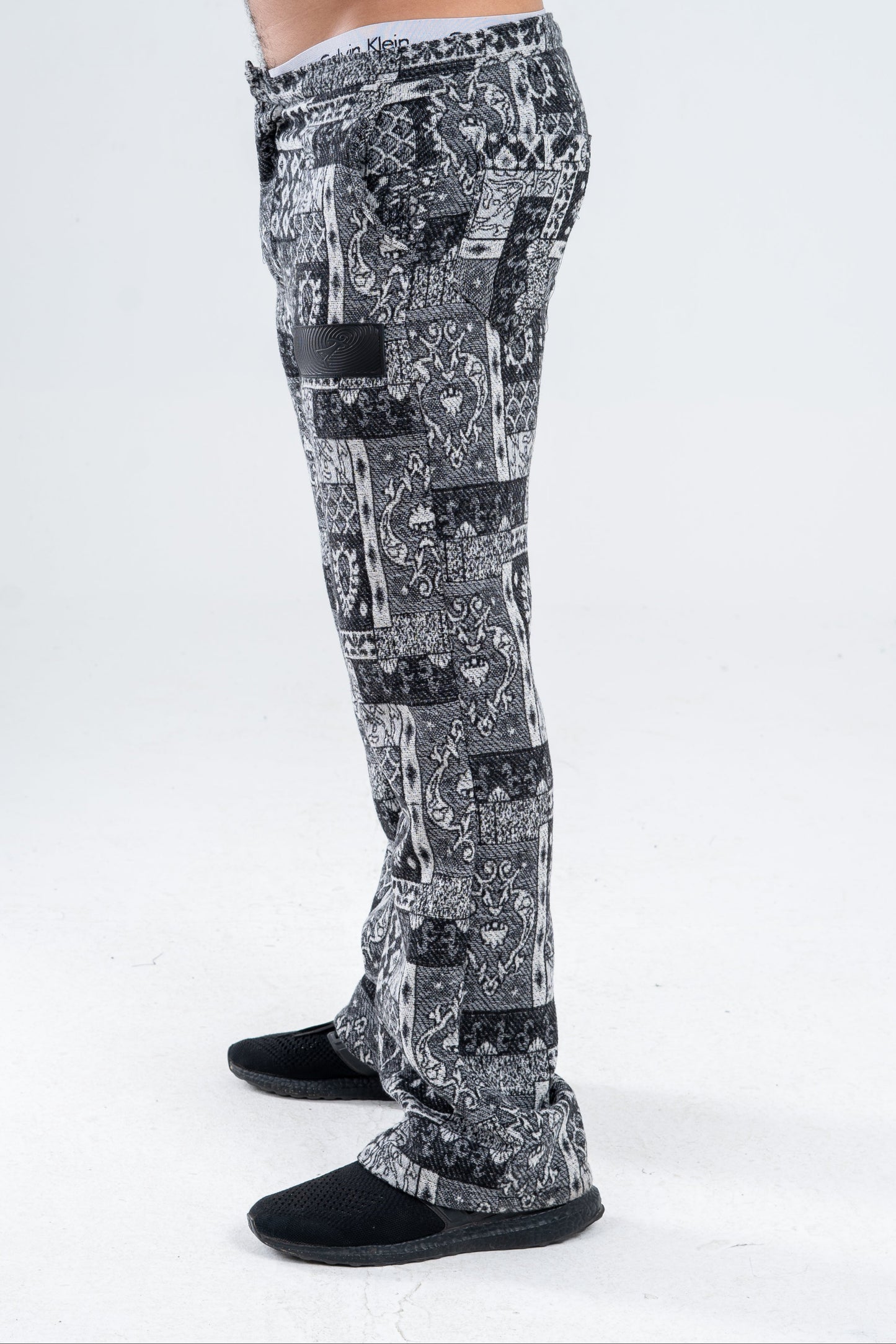 Black Patterned Pants