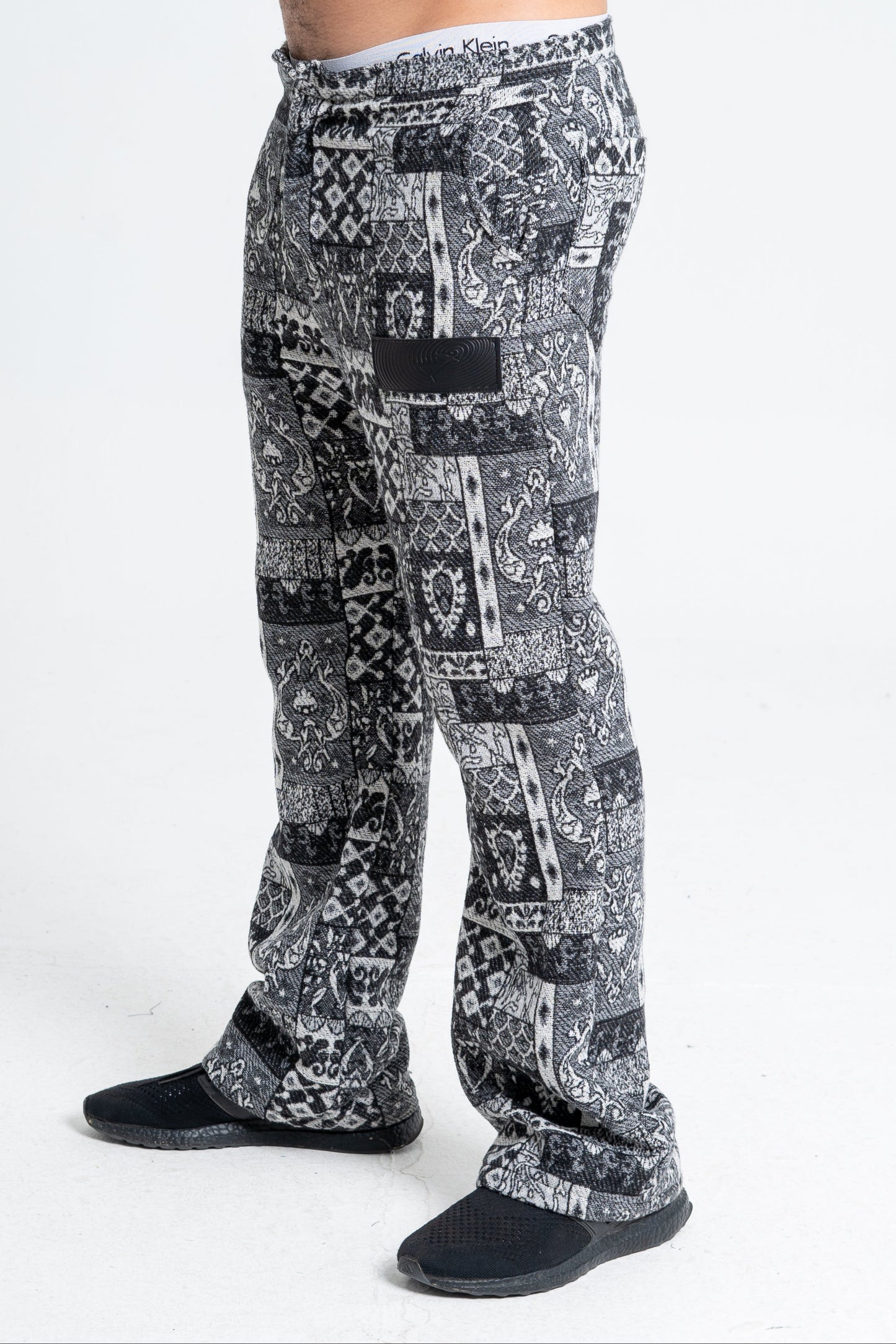 Black Patterned Pants