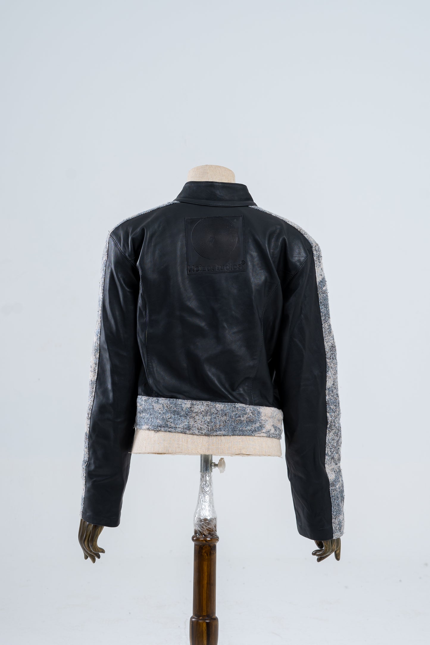 Genuine Leather Jacquard Racer Jacket