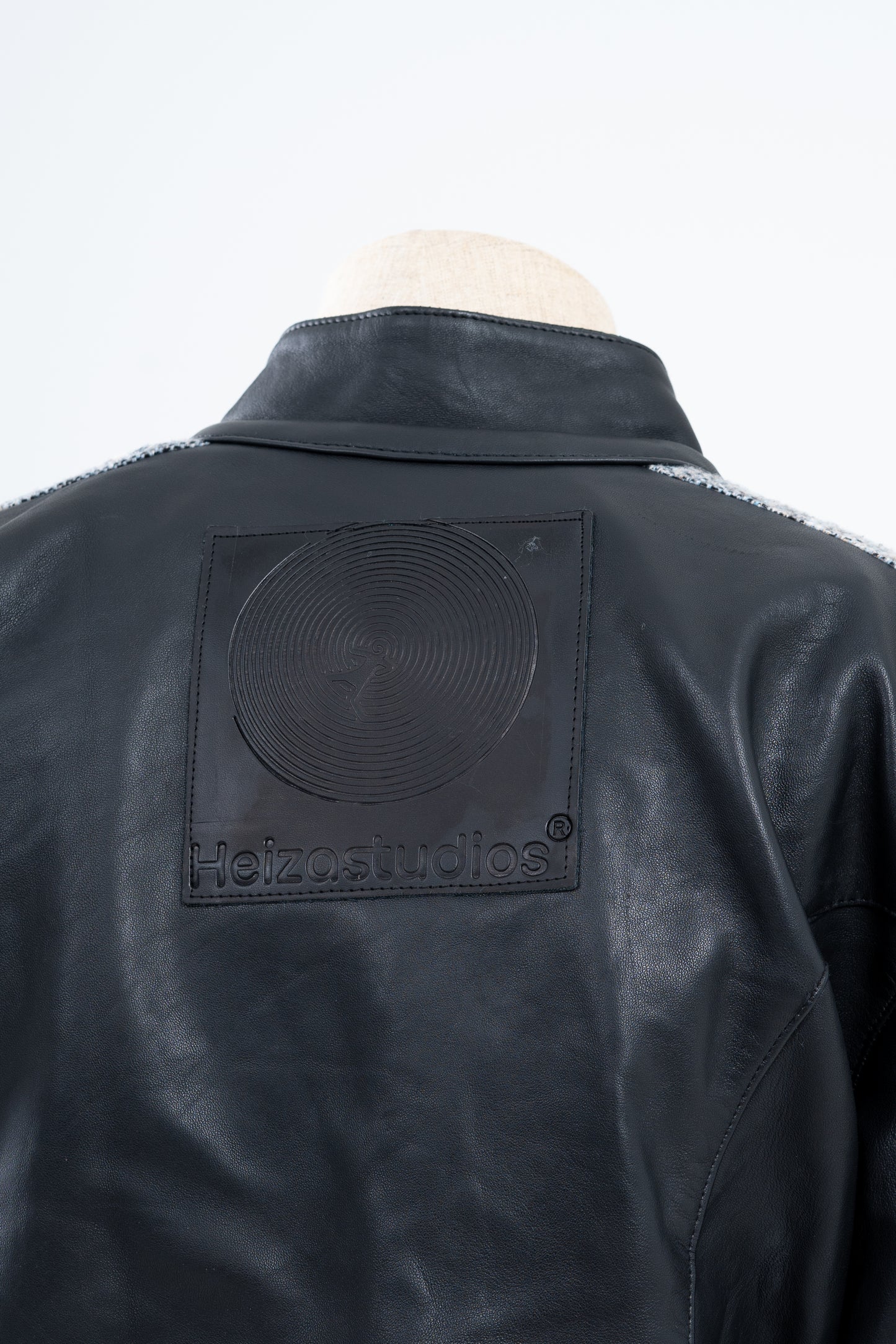 Genuine Leather Jacquard Racer Jacket