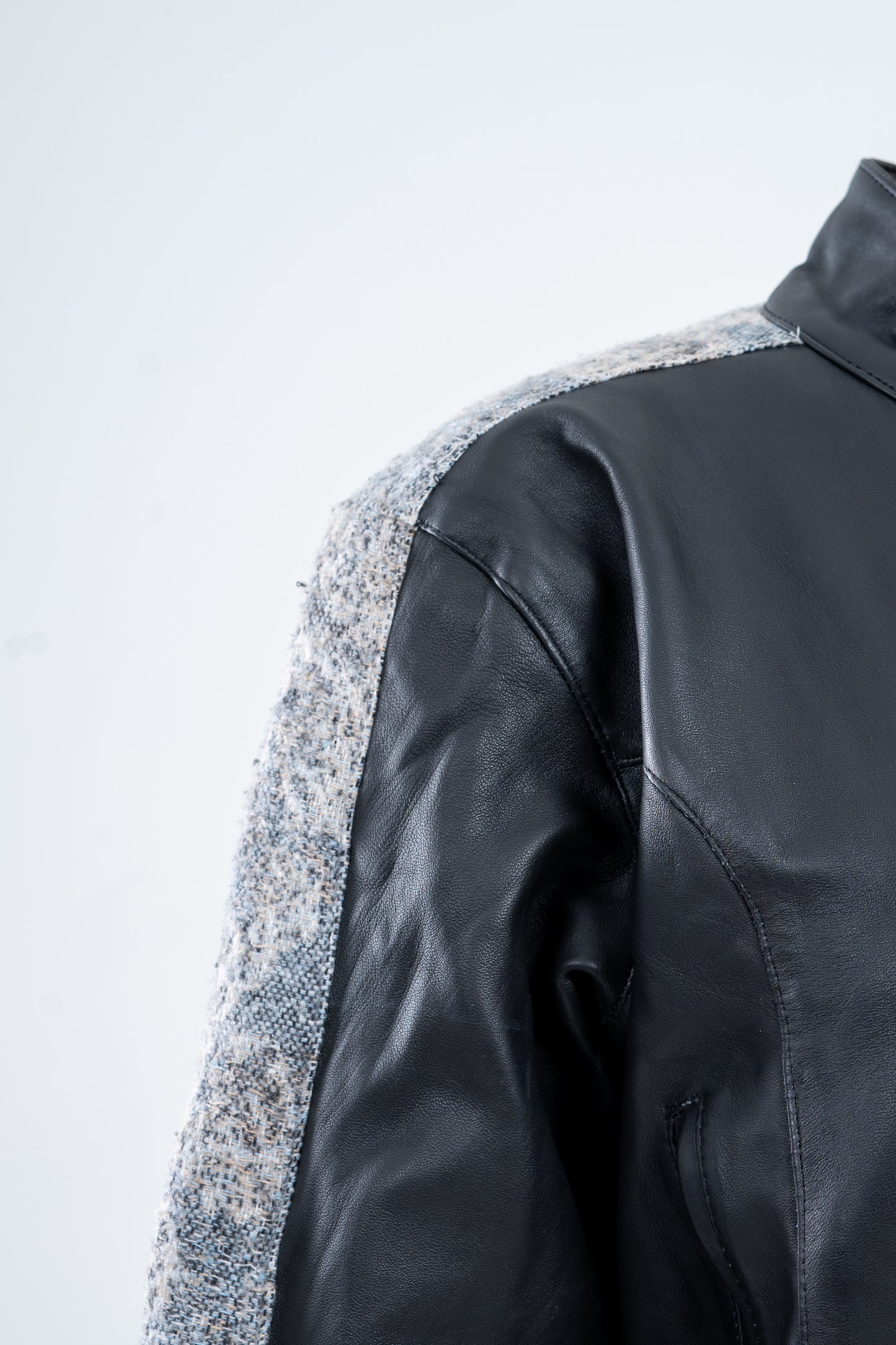 Genuine Leather Jacquard Racer Jacket