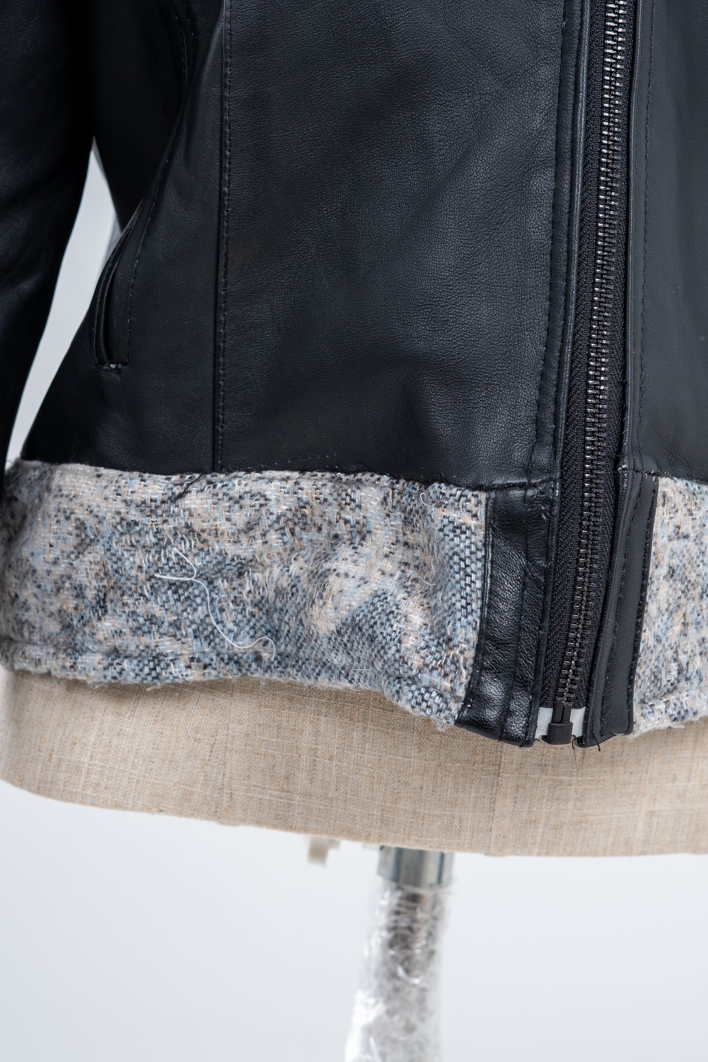 Genuine Leather Jacquard Racer Jacket