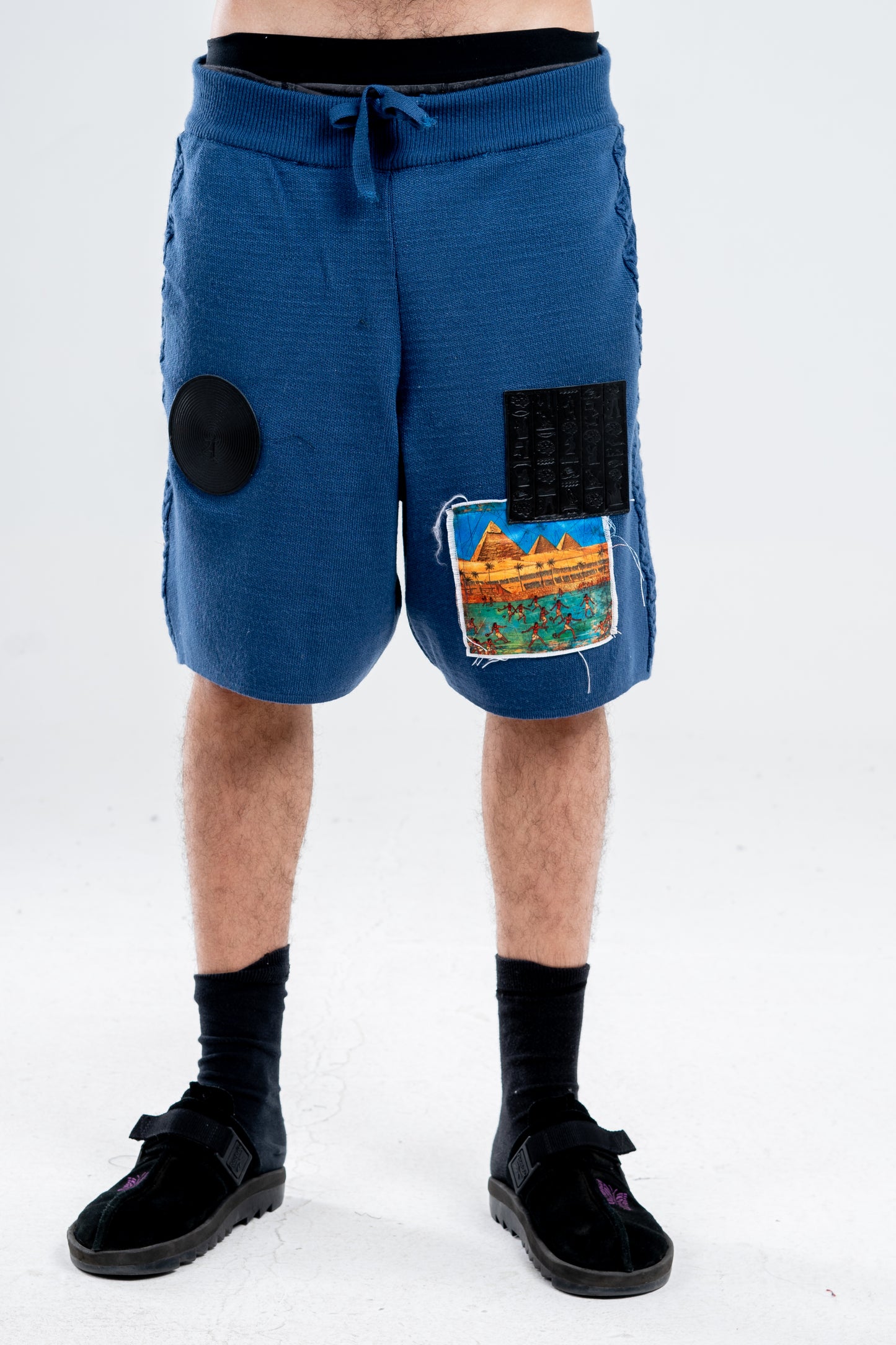Knitted navy Shorts