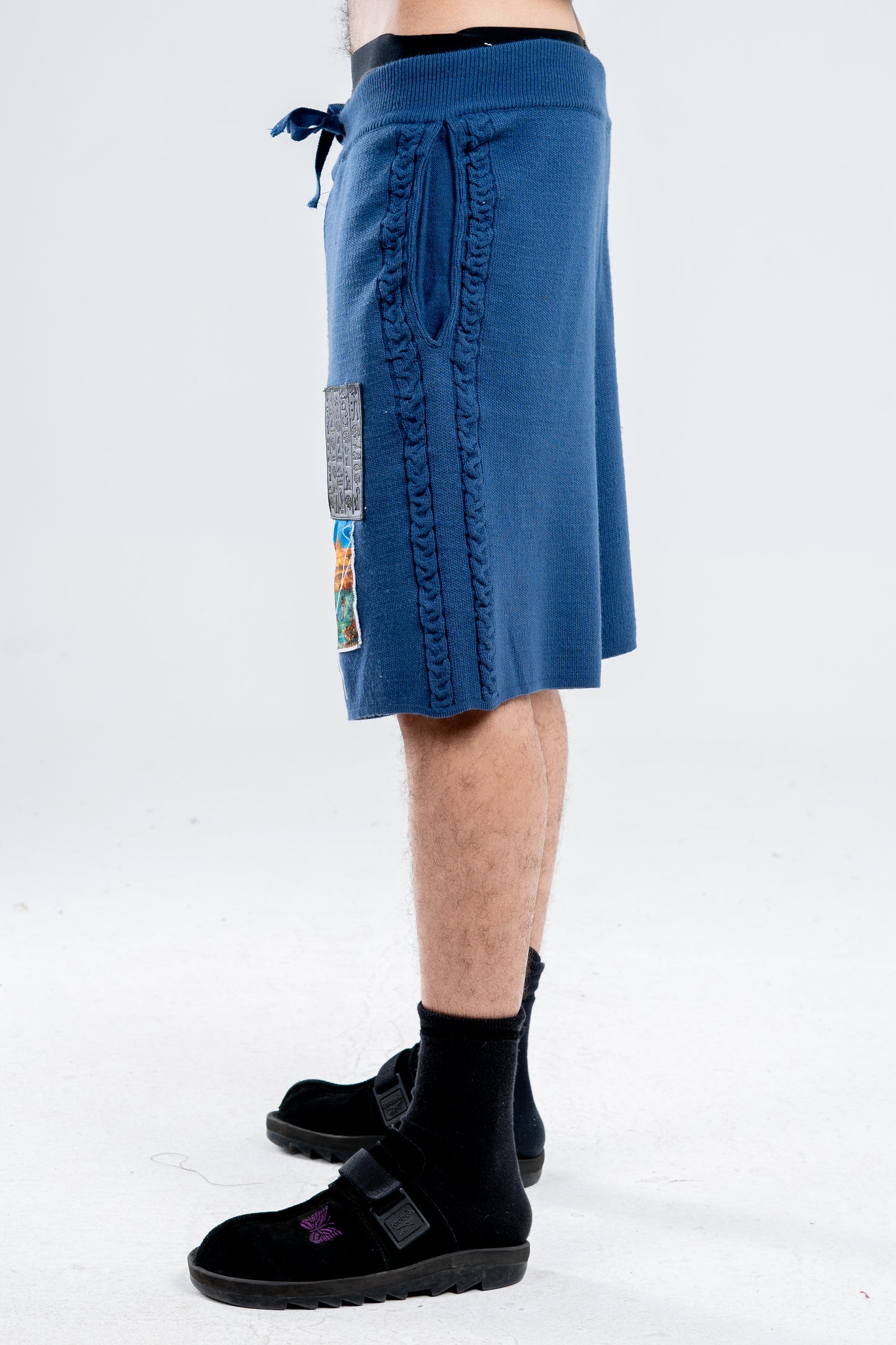 Knitted navy Shorts
