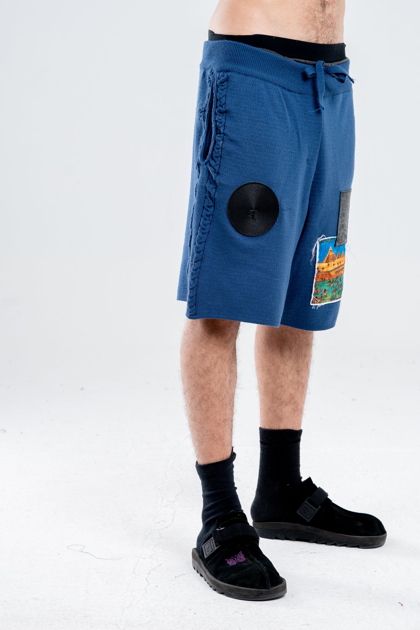 Knitted navy Shorts