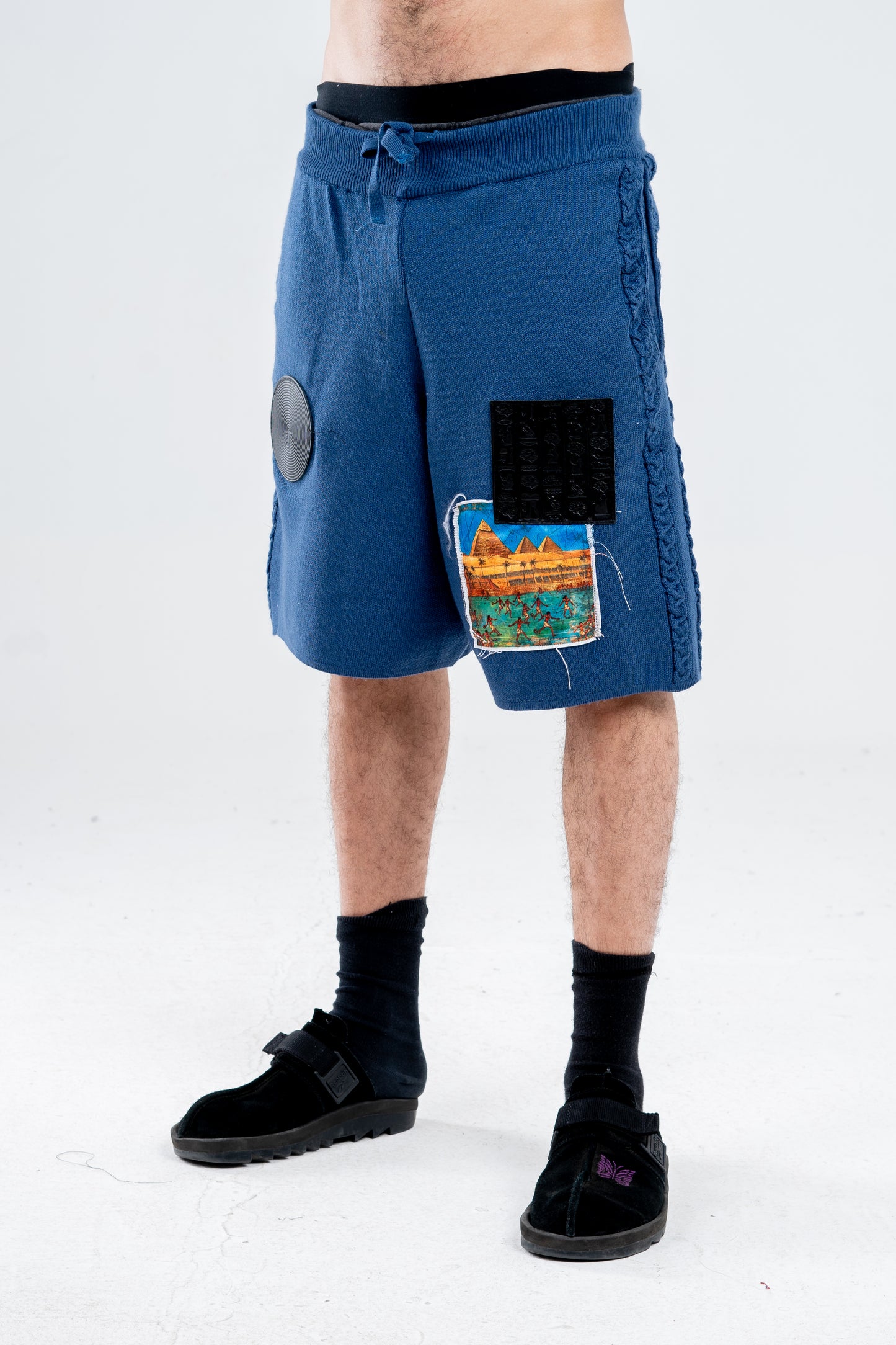 Knitted navy Shorts