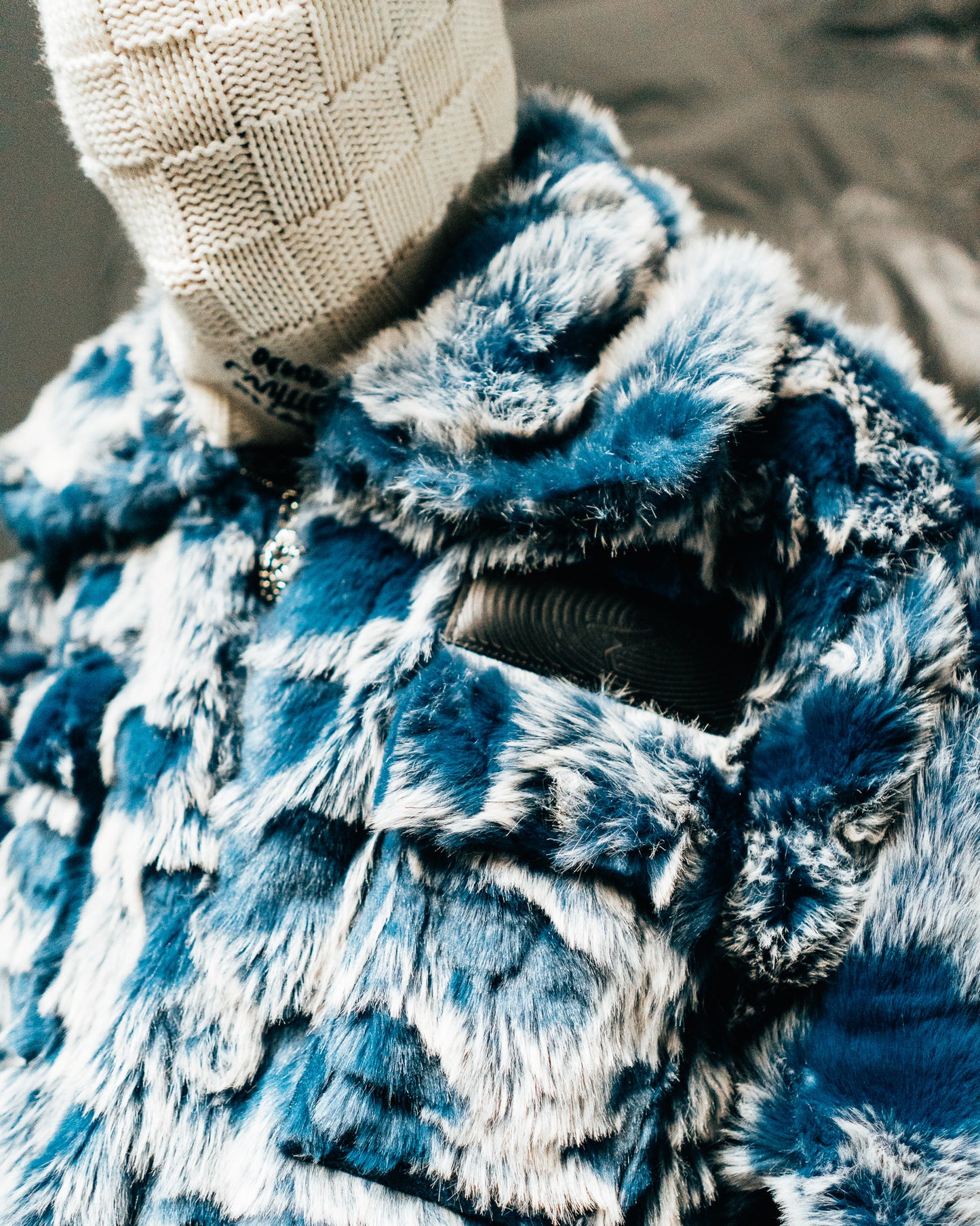 Blue/white Fur Half-zip