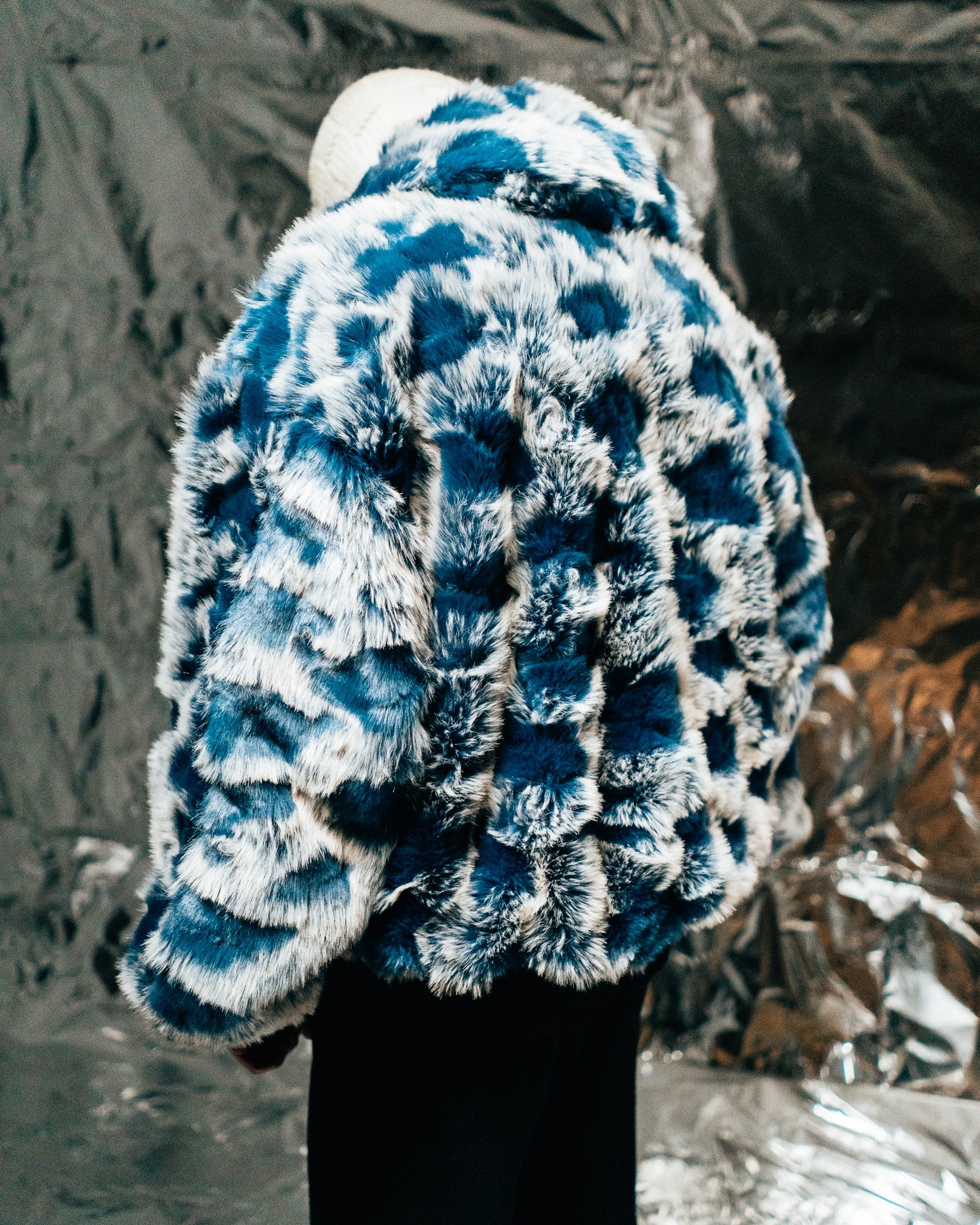 Blue/white Fur Half-zip