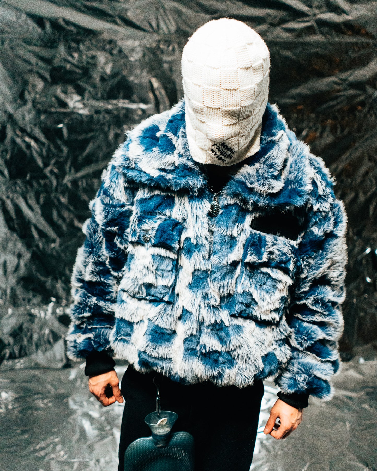 Blue/white Fur Half-zip