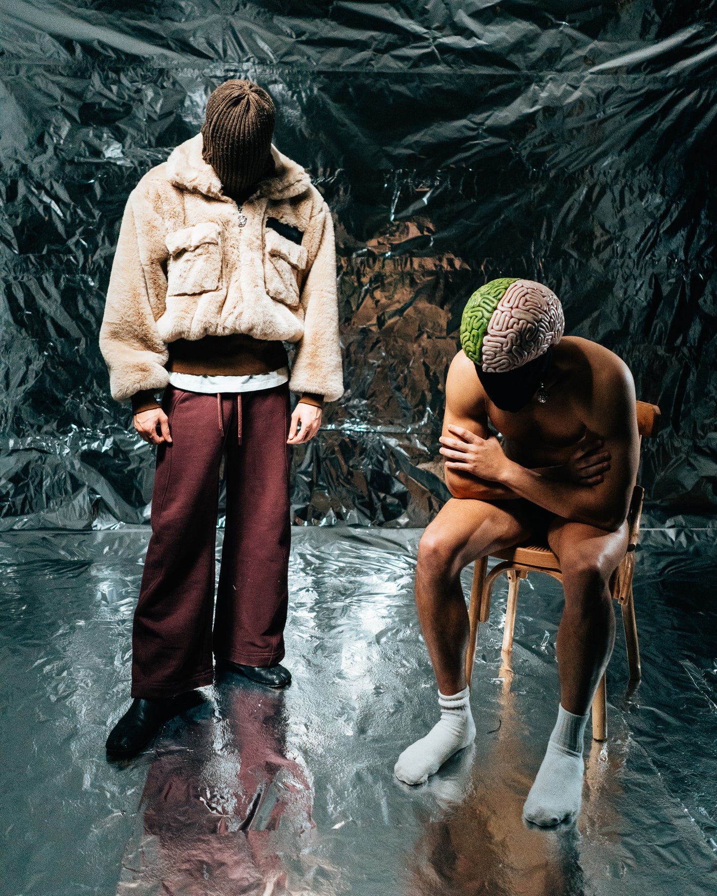 Beige Fur Half-zip