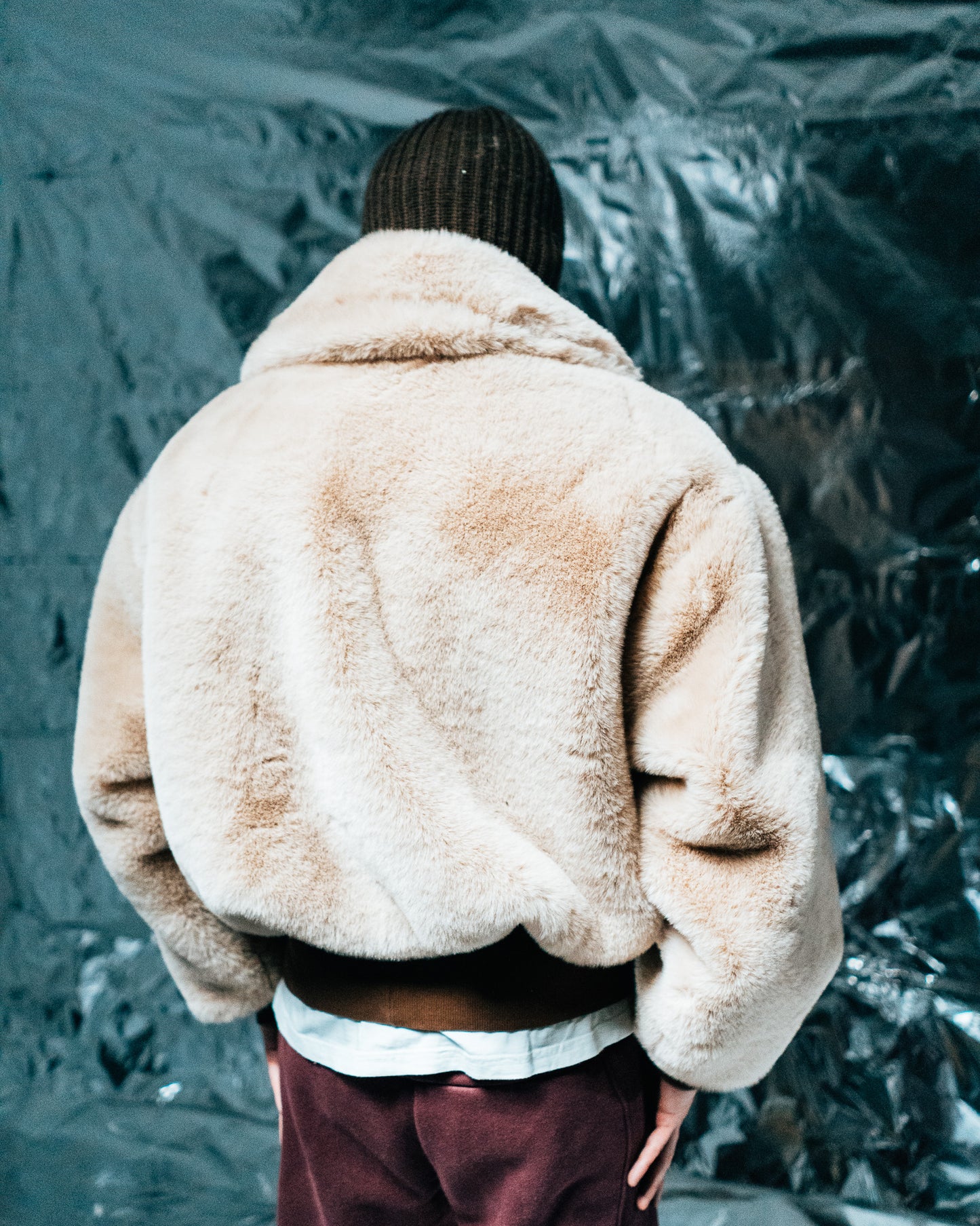 Beige Fur Half-zip