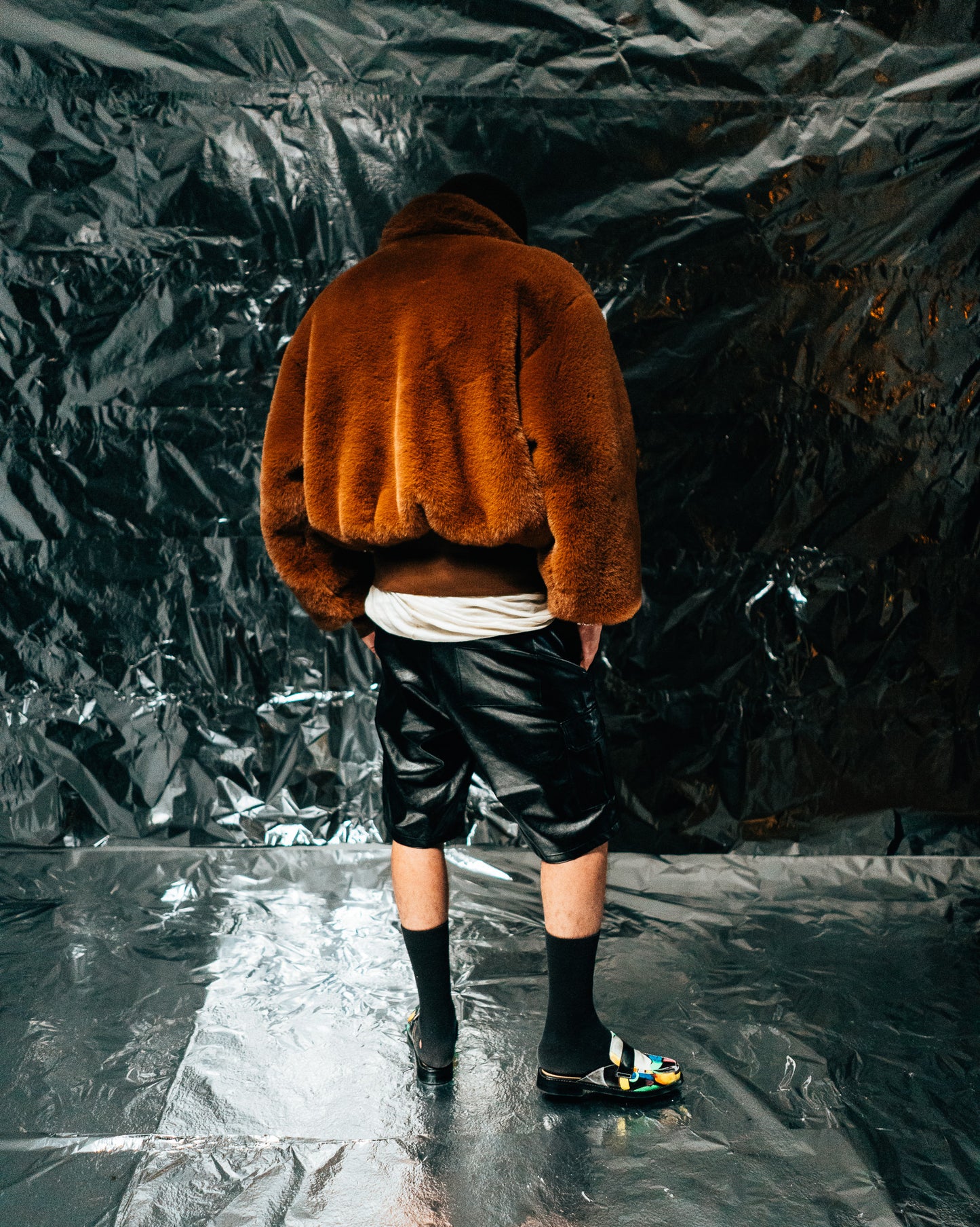 Brown Fur Half-zip