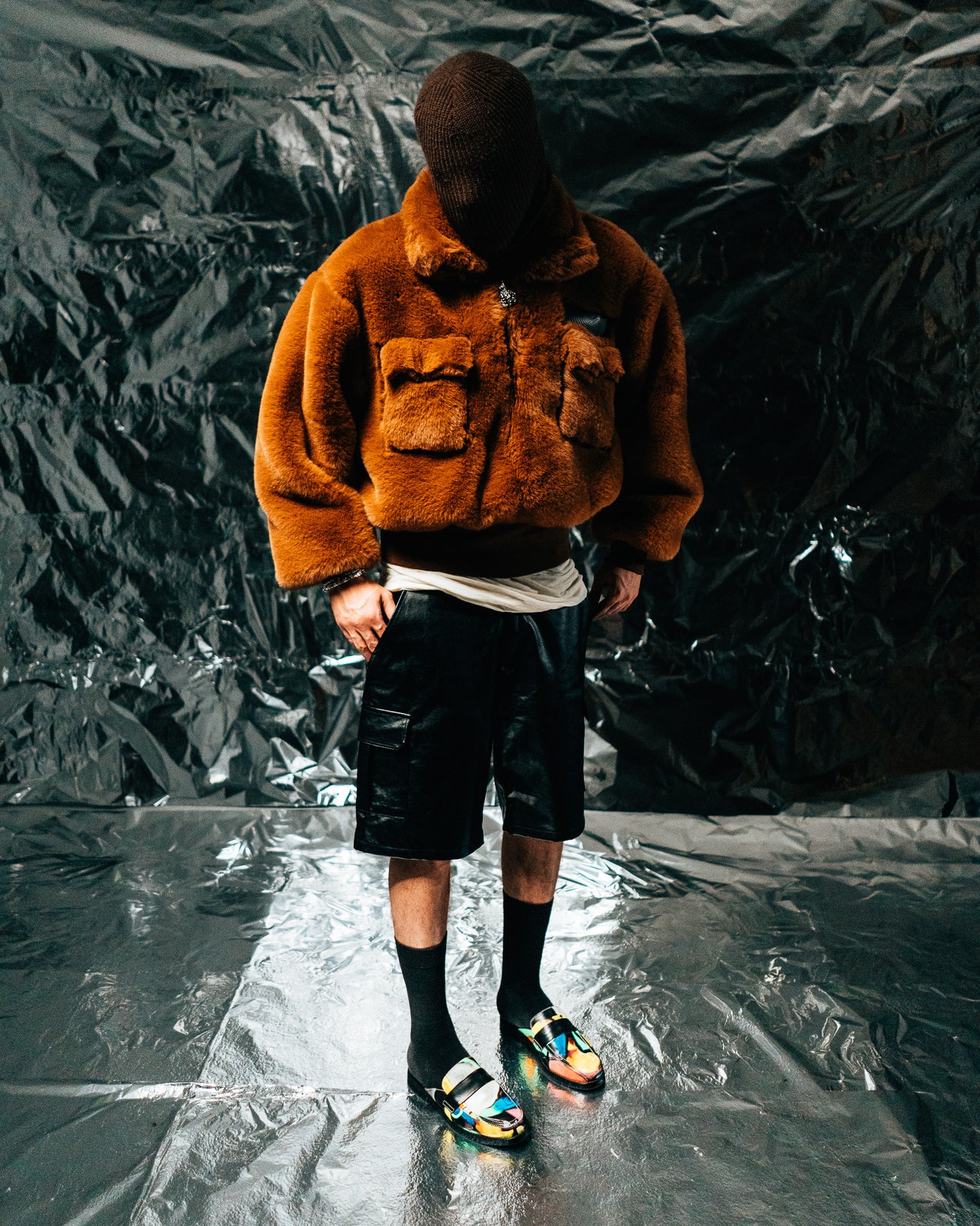 Brown Fur Half-zip