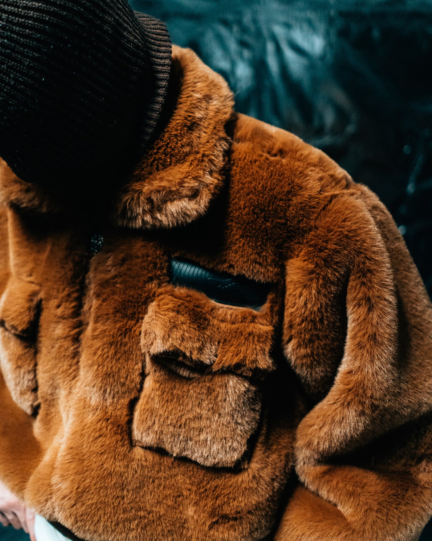 Brown Fur Half-zip