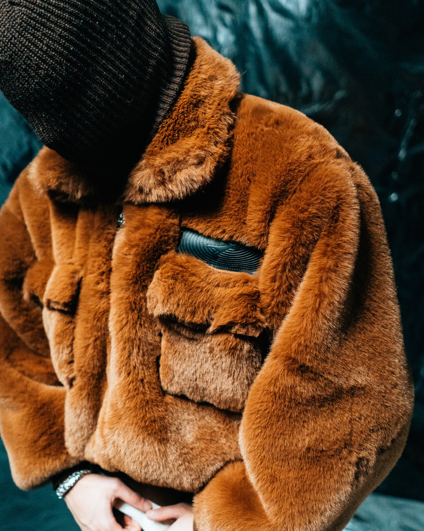 Brown Fur Half-zip