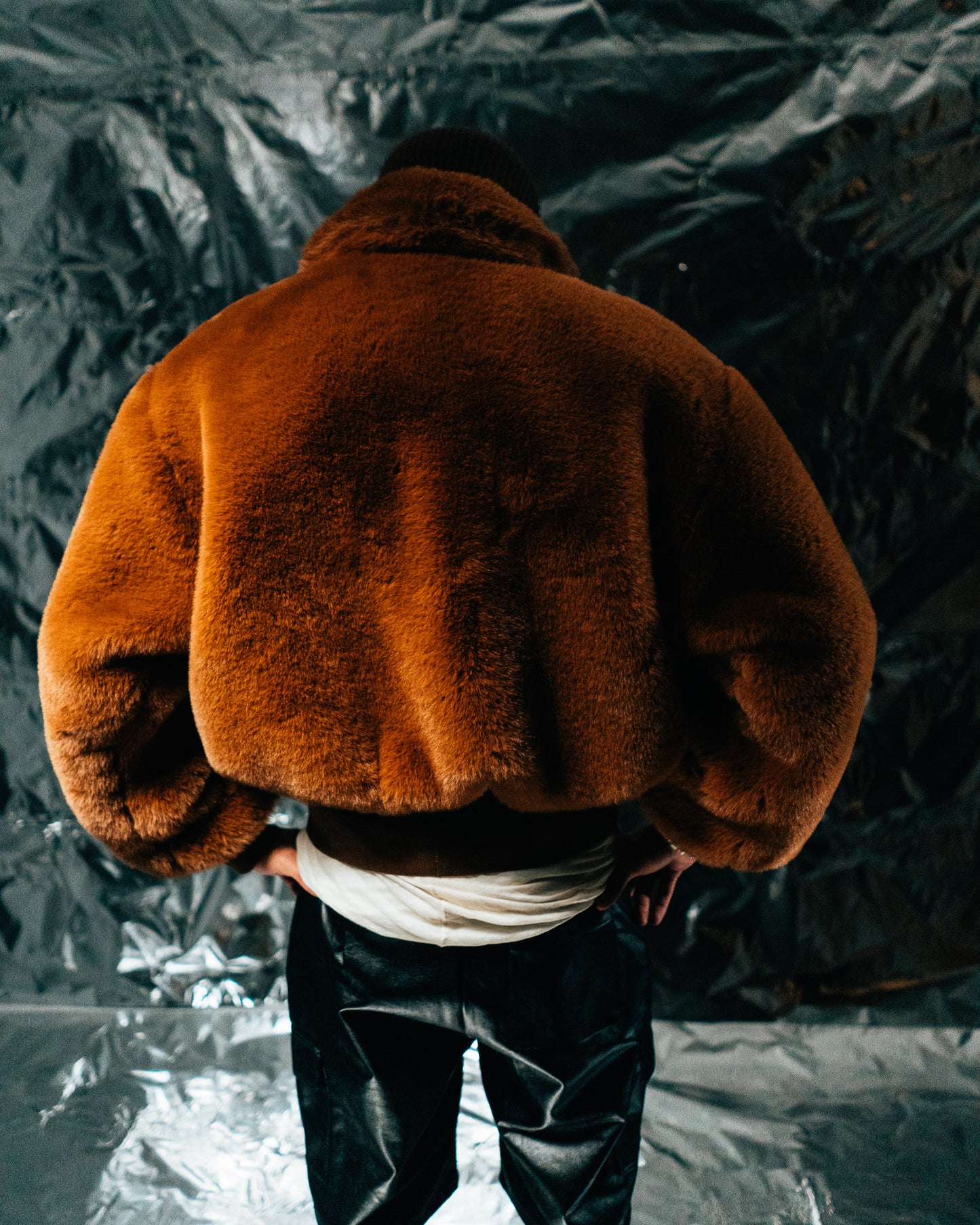 Brown Fur Half-zip