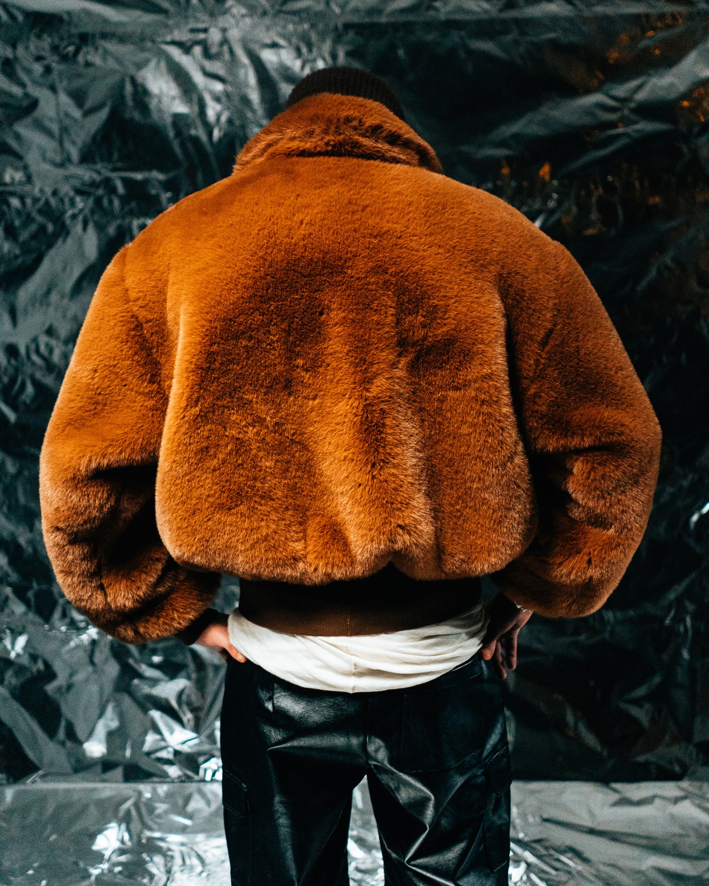 Brown Fur Half-zip