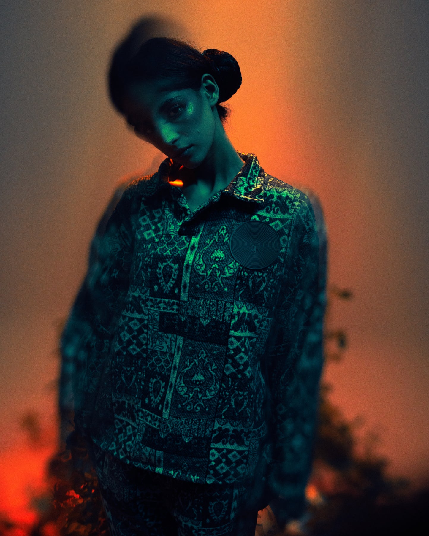 Black/White Patterned Jacquard Shirt