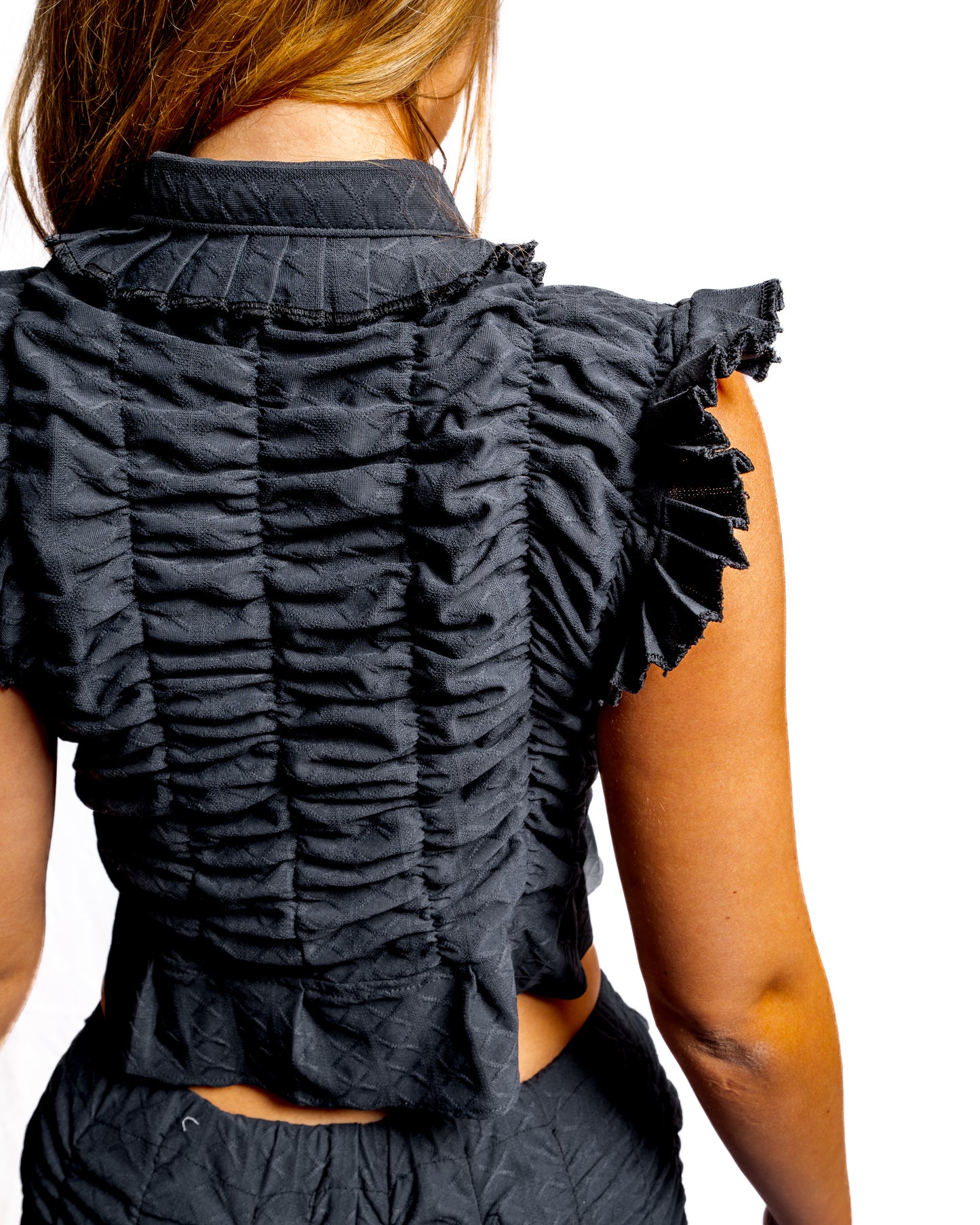 Skeletal Flutter Sleeve Shirt