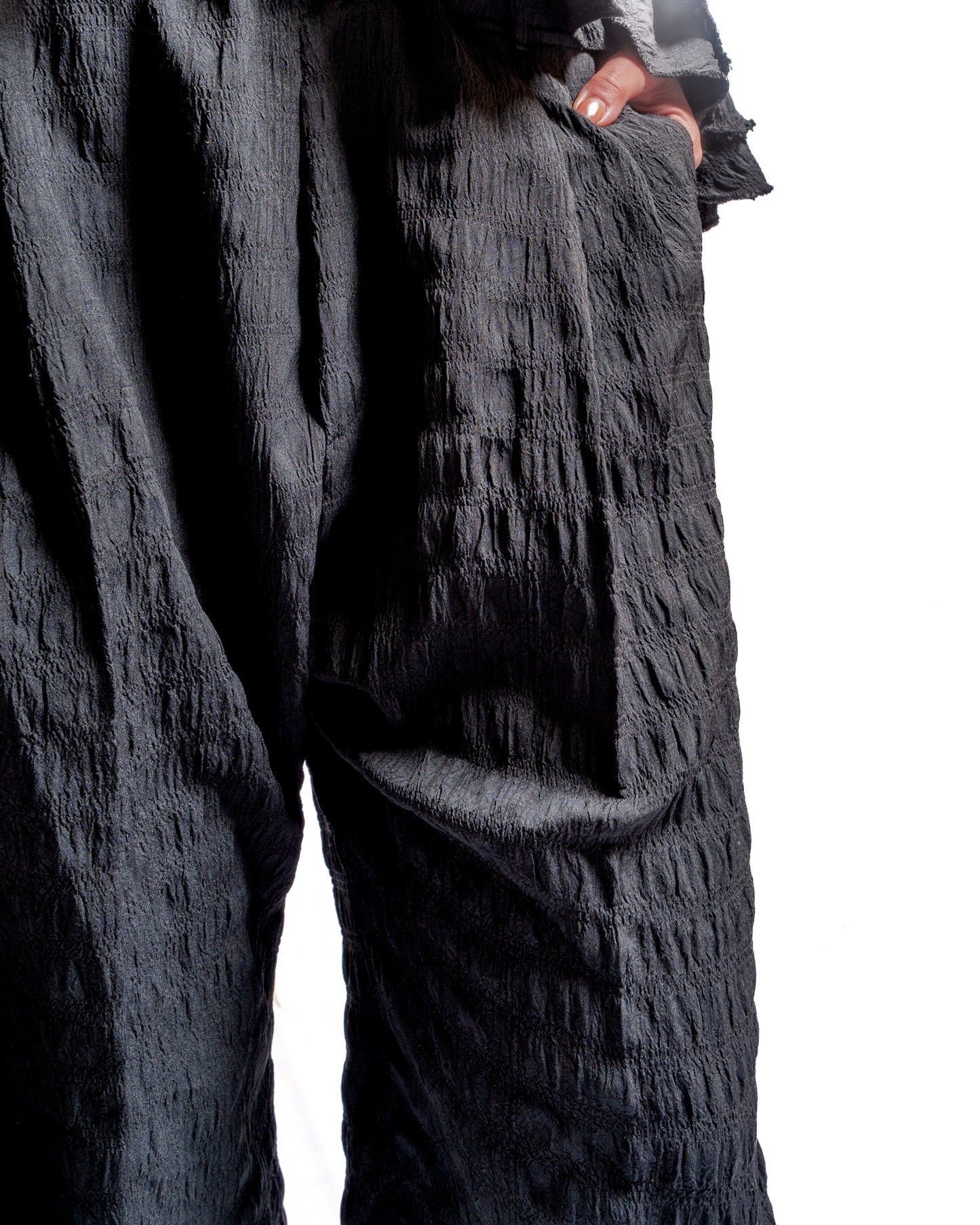 Black plaid Wide Shorts