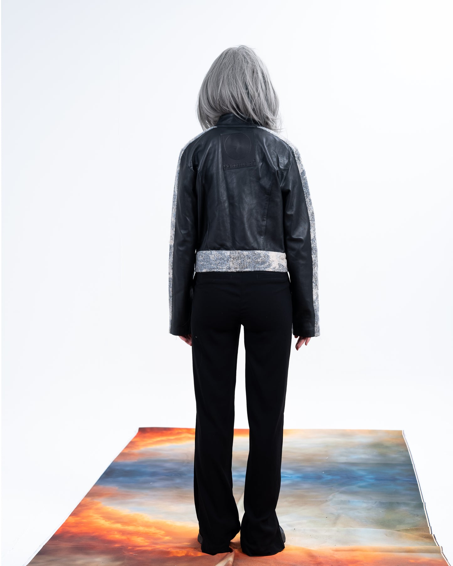 Genuine Leather Jacquard Racer Jacket