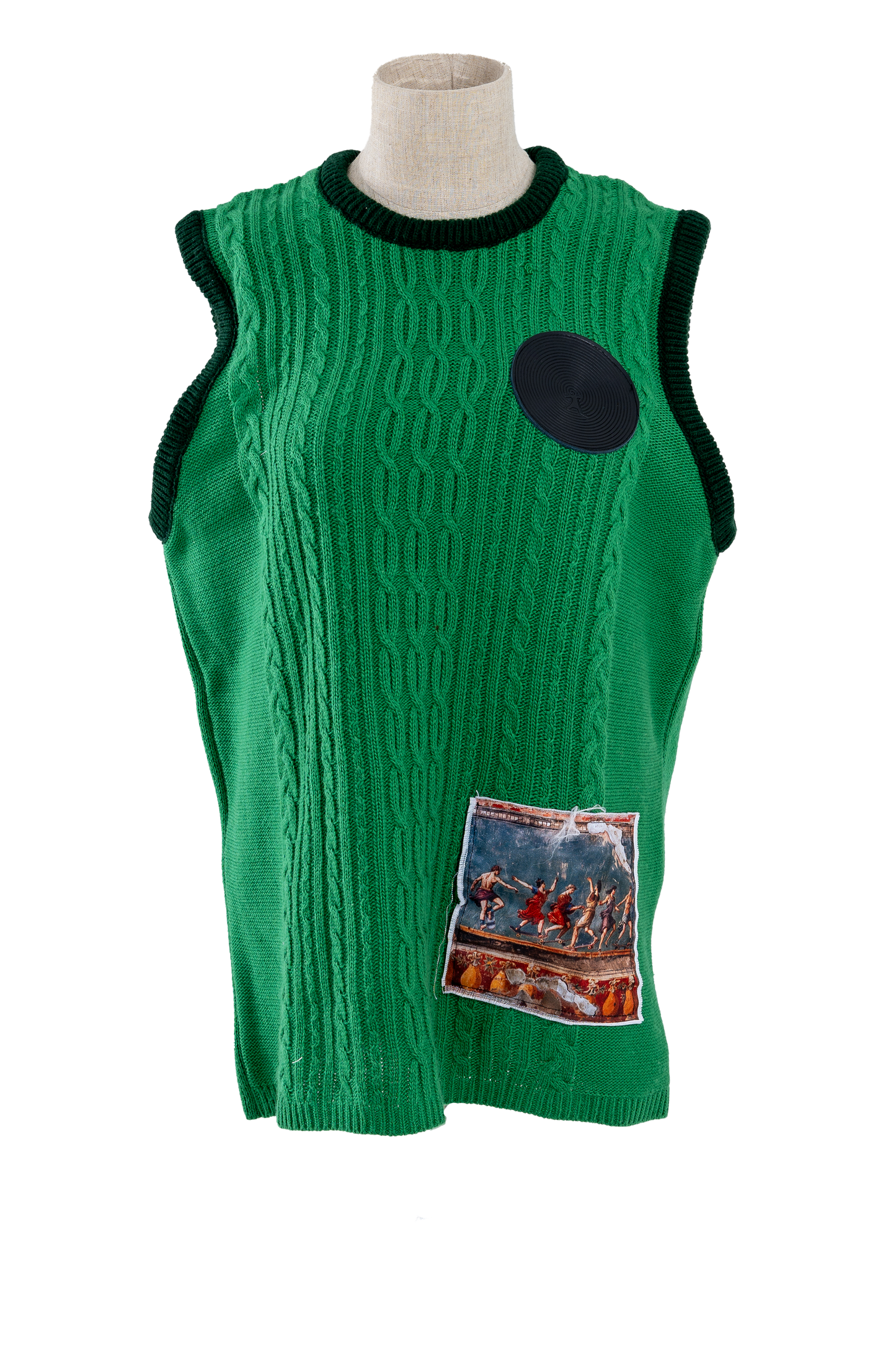 Green Knitted & Jacquard Vest