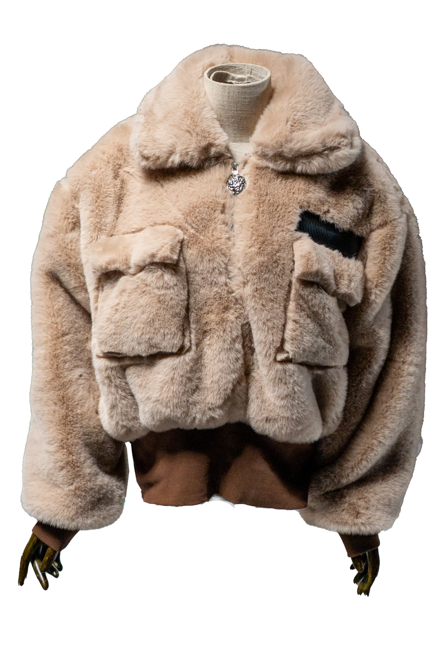 Beige Fur Half-zip