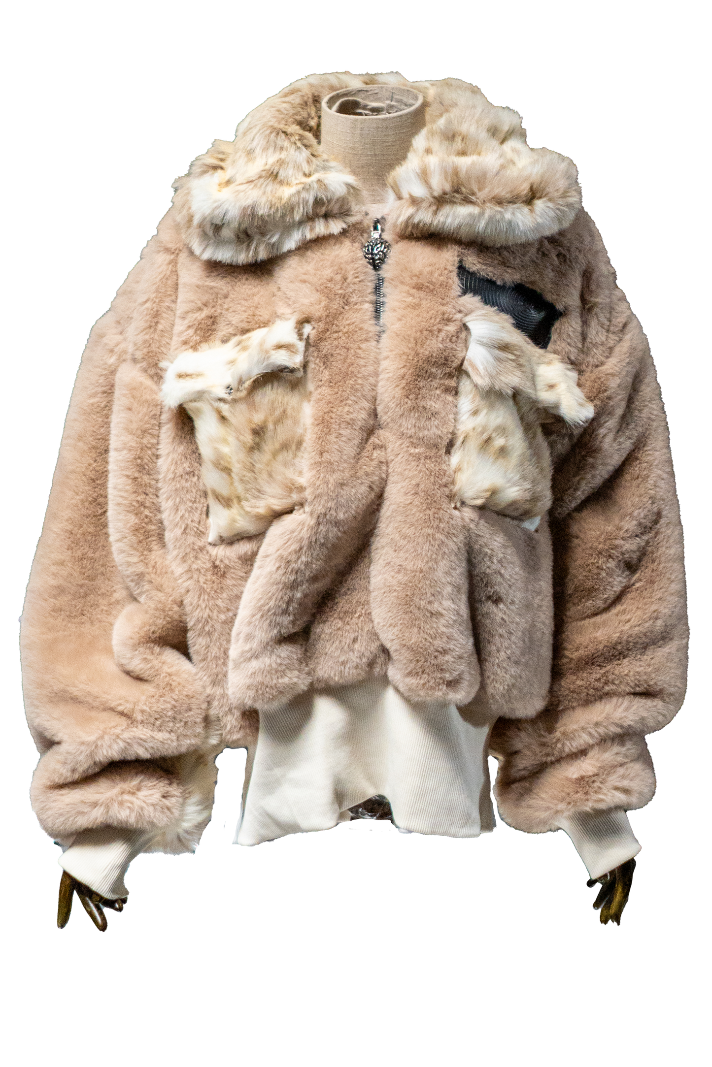 Beige/wolf Fur Half-zip