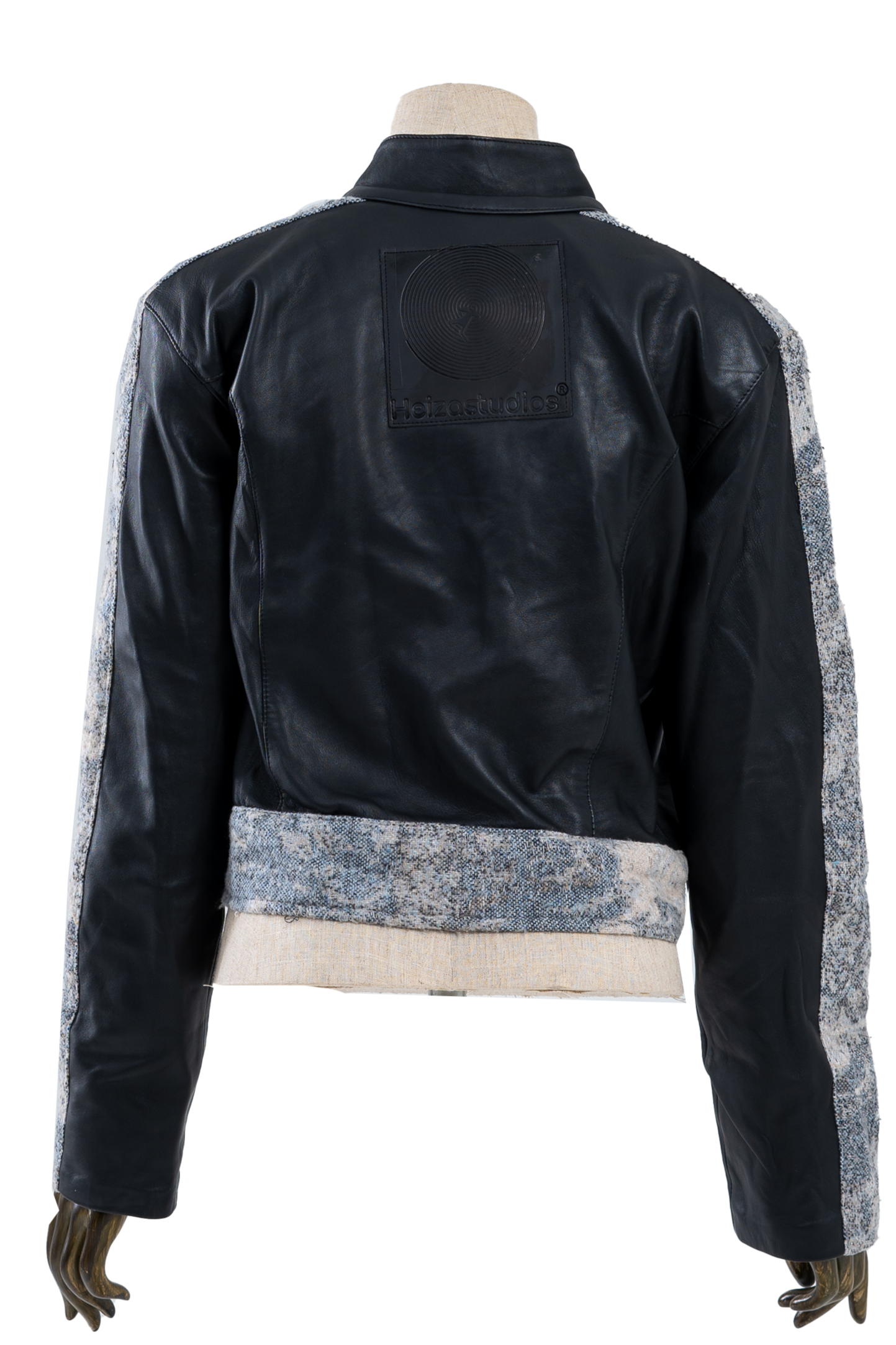 Genuine Leather Jacquard Racer Jacket