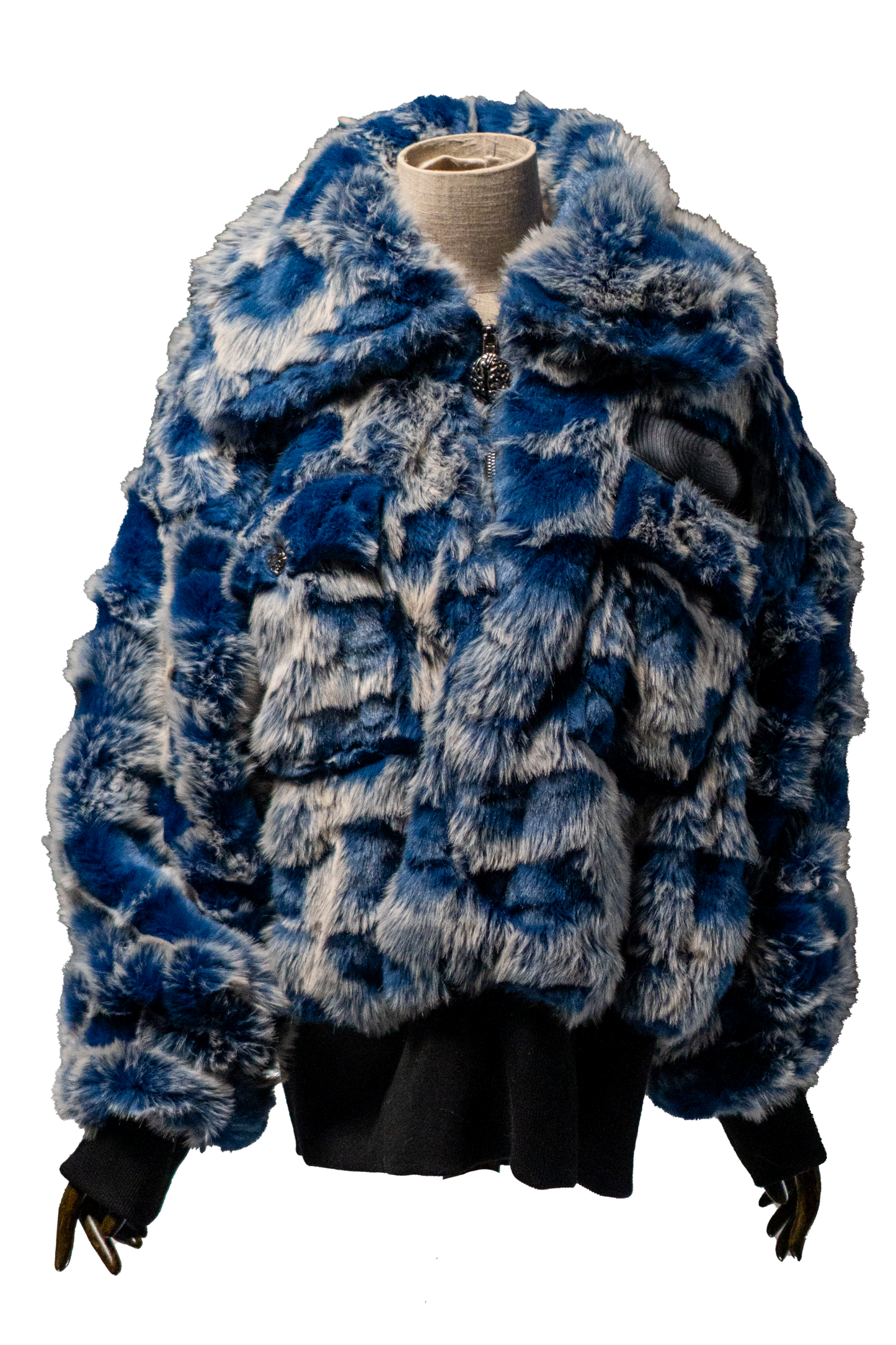 Blue/white Fur Half-zip